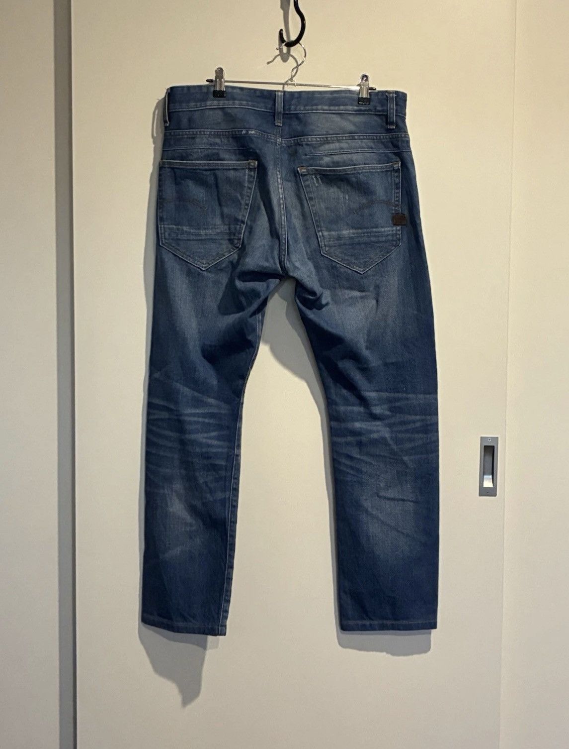 G-Star × Pharrell G-Star Raw D-Staq 5 Pocket Slim Jeans Blue Stretch Denim Size US 33 - 2 Thumbnail