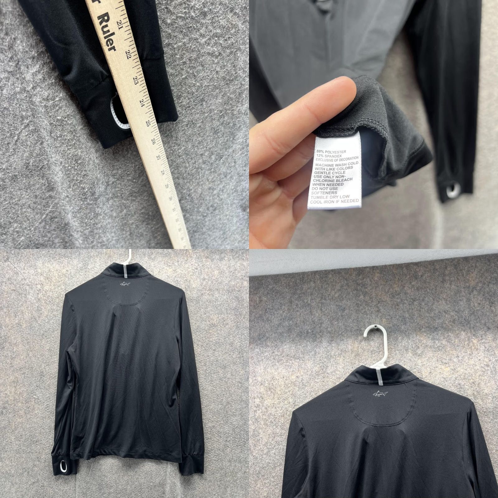 Vintage Greg Norman Shirt Womens L Black Sweatshirt Women Large Zip Play Dry Polyester Knit Stretch Size L / US 10 / IT 46 - 8 Thumbnail
