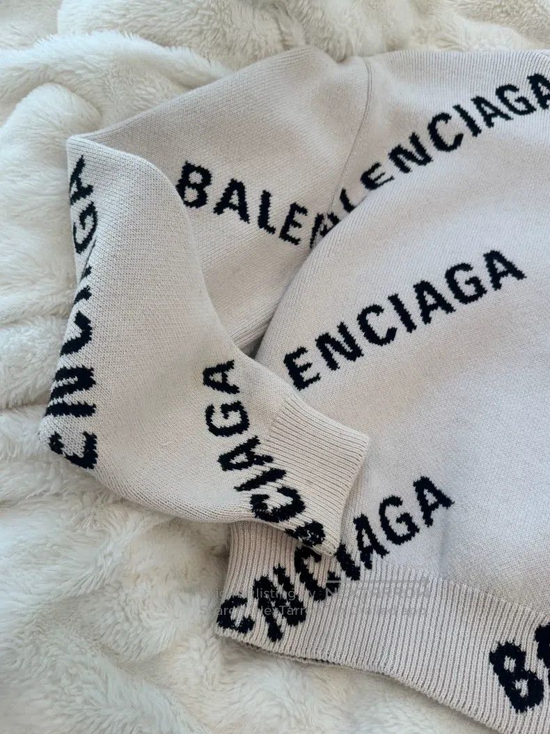 Balenciaga Balenciaga Logo-printed round-neck long-sleeve knit top Size XS / US 0-2 / IT 36-38 - 9 Thumbnail