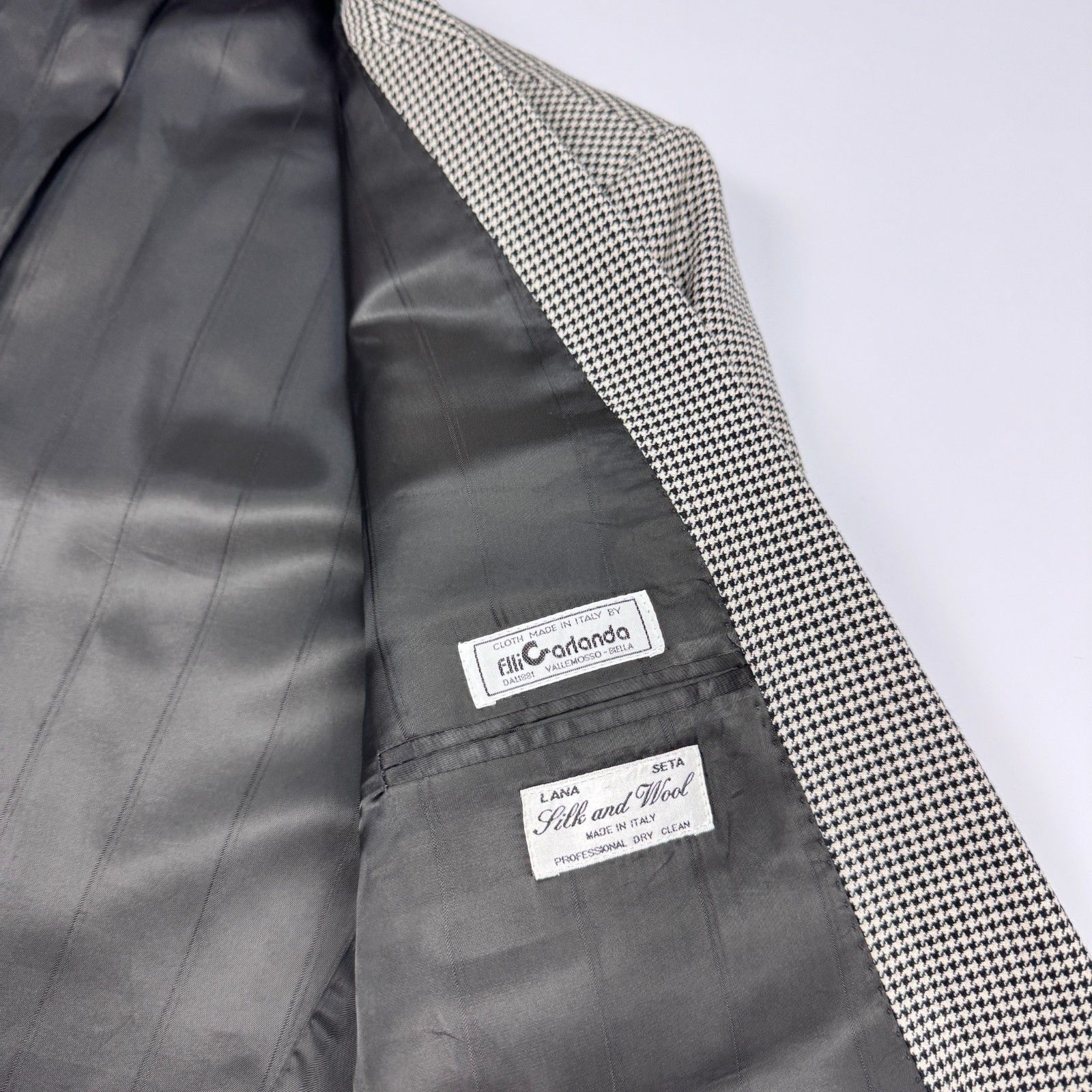 Zanetti Zanetti Italy DB Blazer 52R Silk Wool Houndstooth Sport Size 50R - 12 Thumbnail