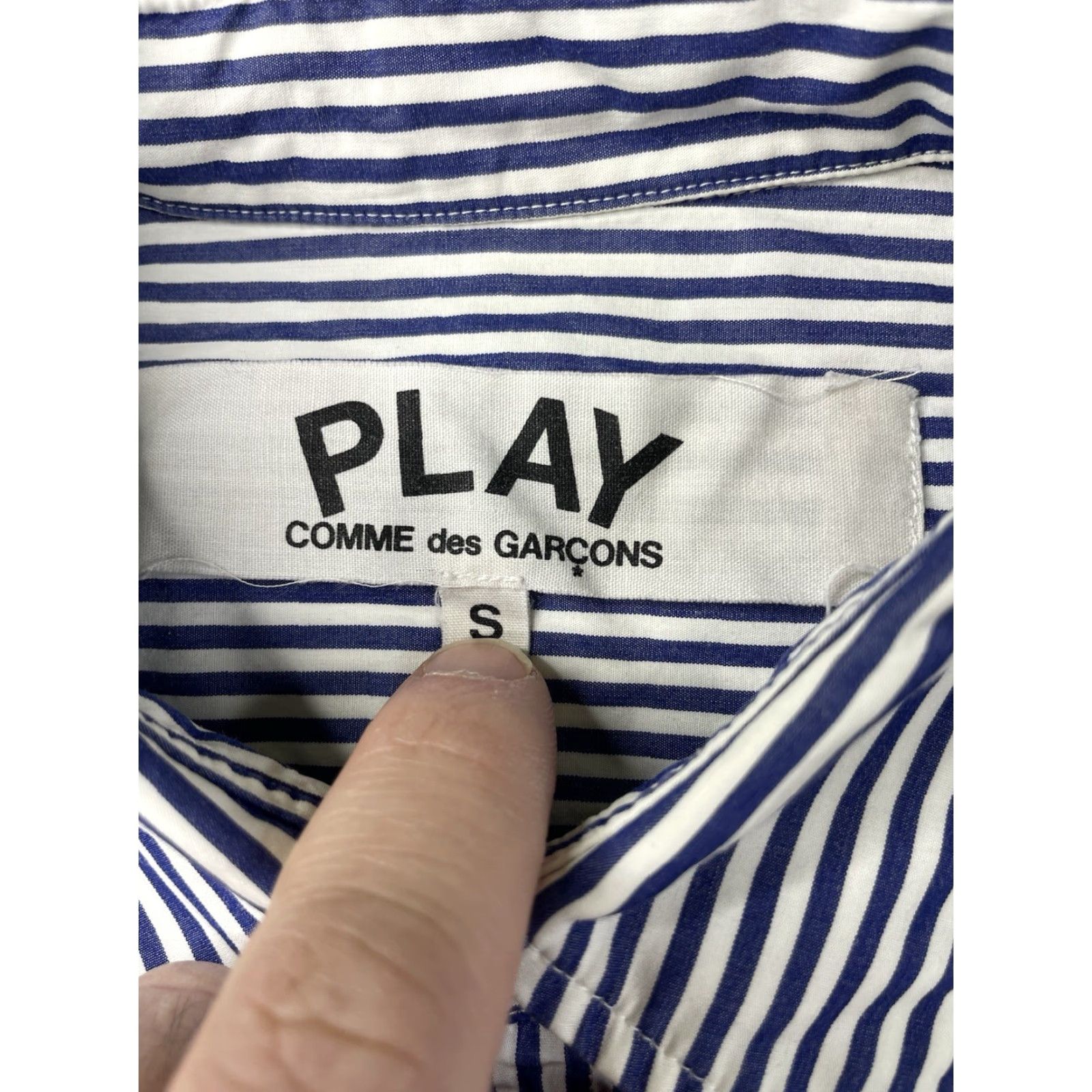 Comme des Garcons Girl Comme Des Garcons Shirt Men S Small Stripe Blue White Button Down Long Sleeve Mens Blue Stripe Shirt Blue White S Size US S / EU 44-46 / 1 - 3 Thumbnail