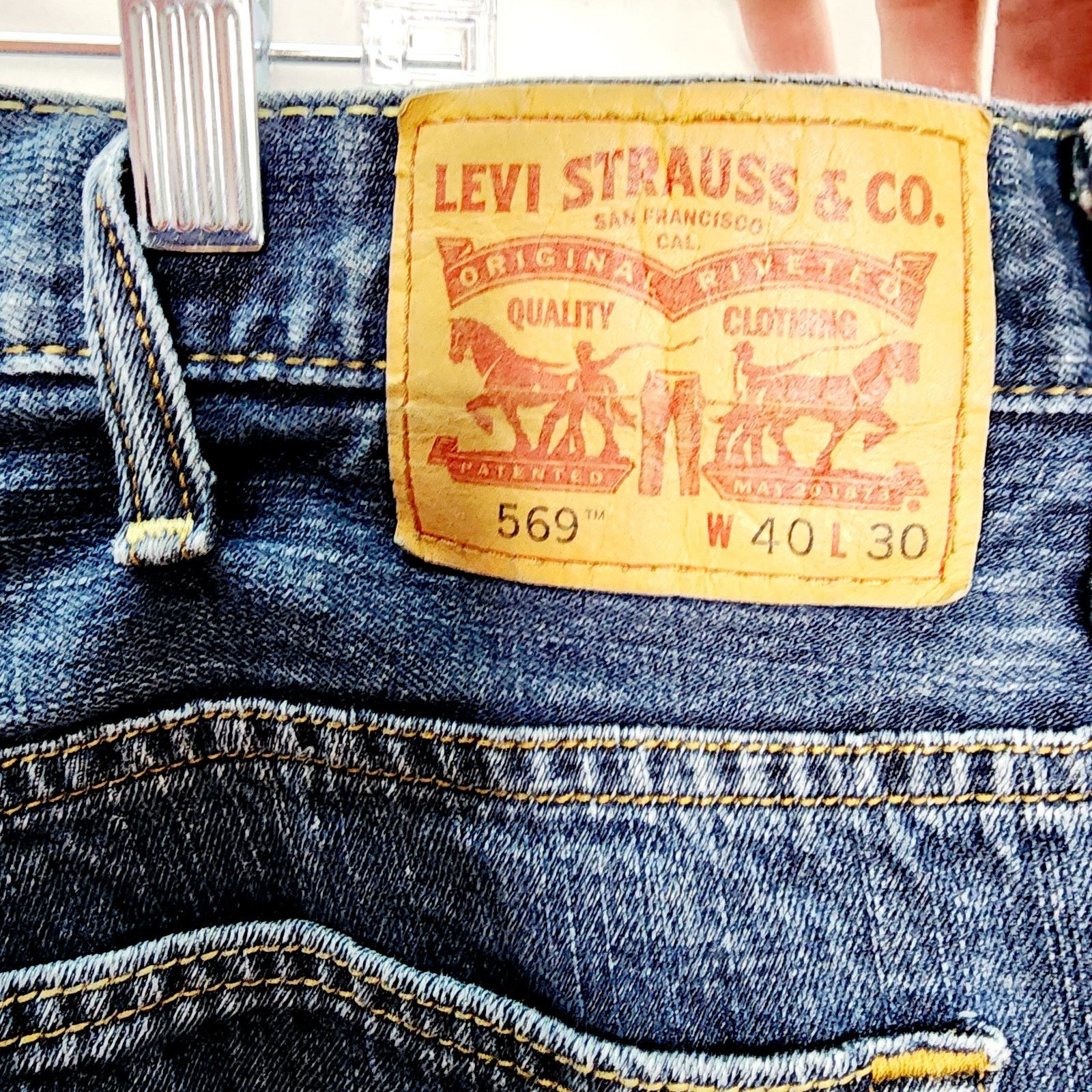 Levi's Levi 569 Loose Straight Fit Men's Blue Denim Jeans Size US 40 / EU 56 - 3 Thumbnail