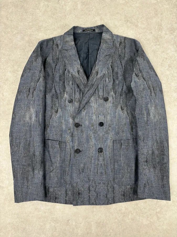 Emporio Armani AW2019 Emporio Armani Double-Breasted Metallic Textured Blazer Jacket Size 44R - 1 Thumbnail