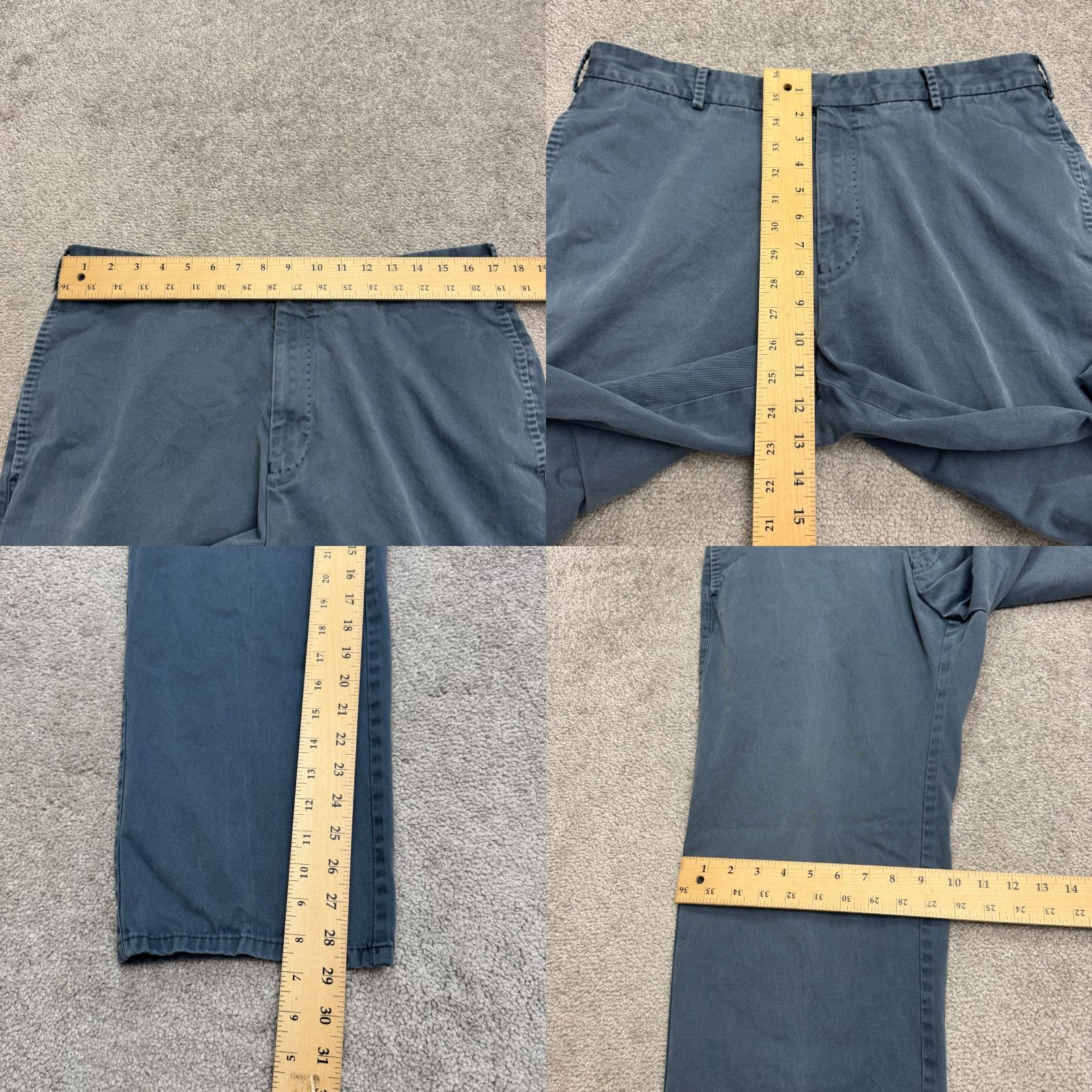 Peter Millar Peter Millar Chino Pants Mens 35 Blue Cotton Straight Leg Flat Front Size US 35 - 8 Thumbnail