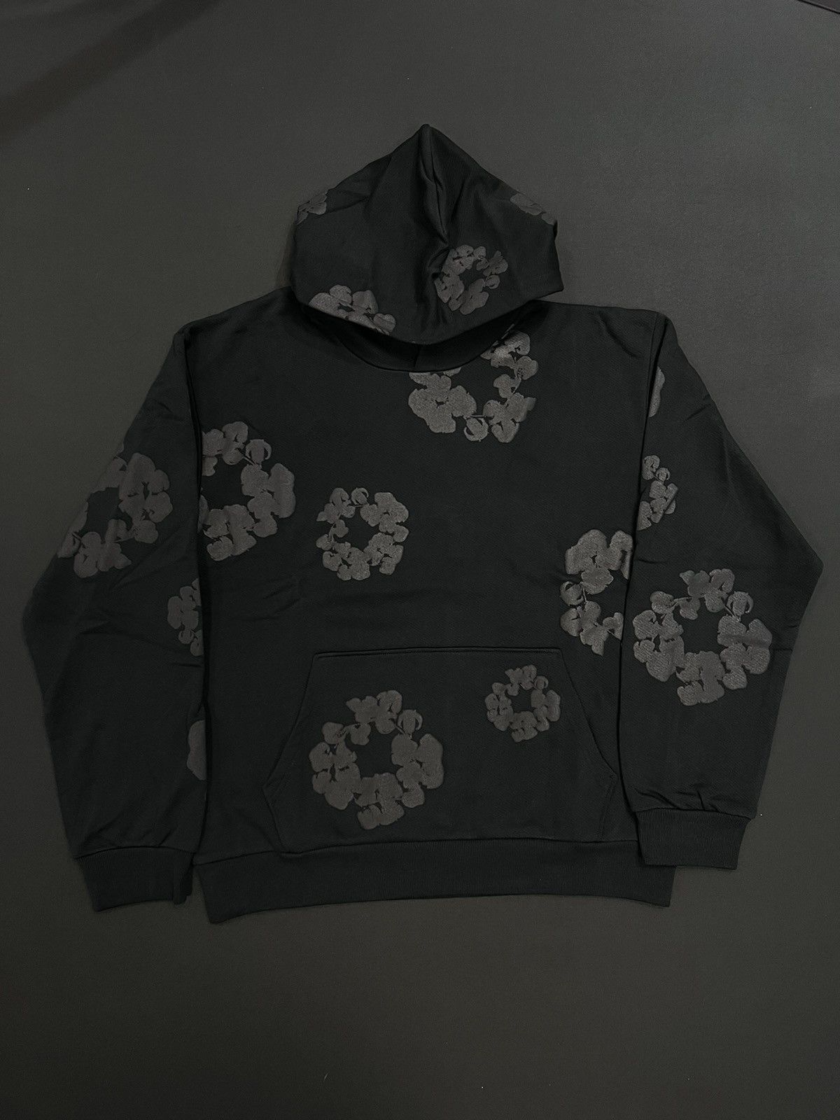 DENIM TEARS Denim Tears Mono Black Cotton Wreath Hoodie Grailed