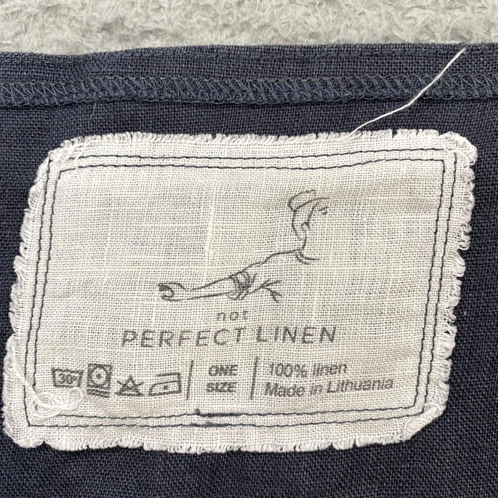 Vintage Not Perfect Linen Dress Womens One Size Blue Linen Shift Pockets Lagenlook Size ONE SIZE - 6 Thumbnail