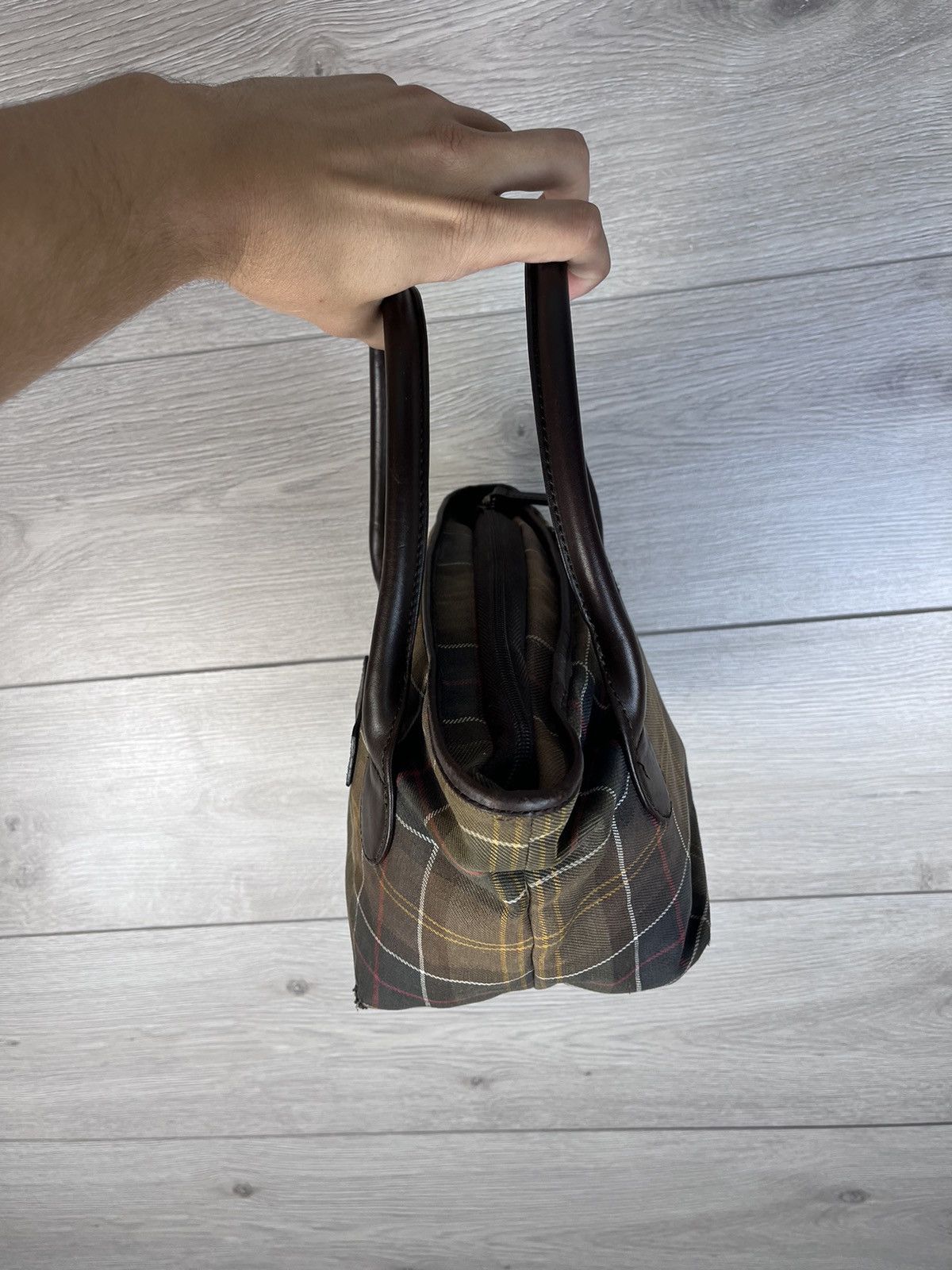 Barbour Women's Barbour Tote Hand Bag Cotton Leather Tartan Bag Smal Size ONE SIZE - 5 Thumbnail