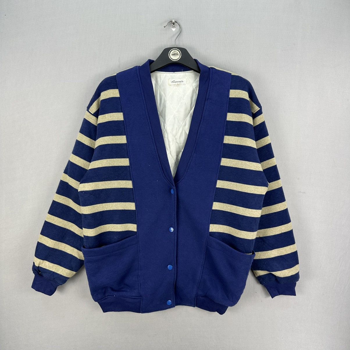 Japanese Brand × Vintage Vintage 90's Striped Cardigan Jacket by Lumead Size US L / EU 52-54 / 3 - 1 Thumbnail