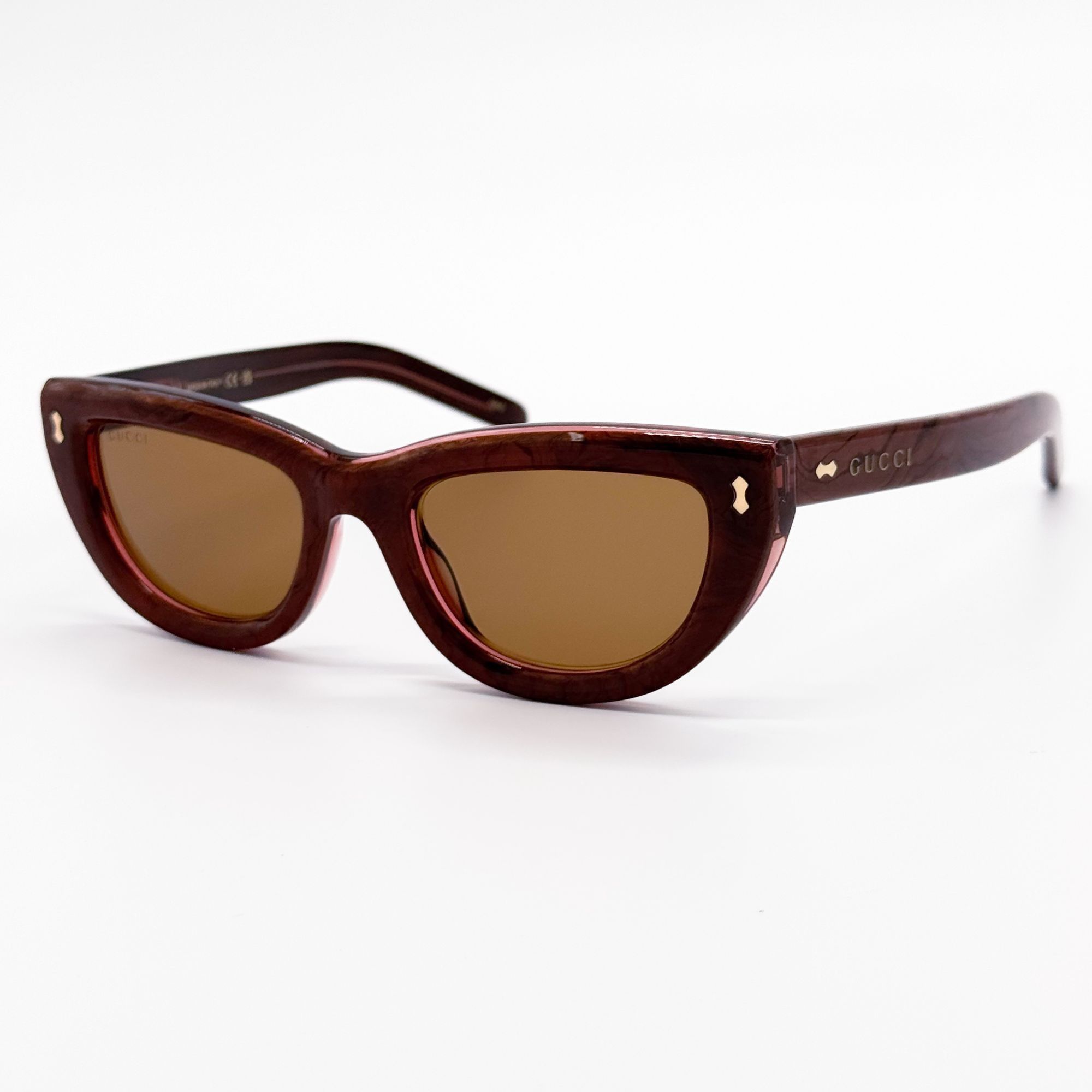 Gucci NEW GG1521S 003 GUCCI WOMEN CAT EYE BROWN RED SUNGLASSES GUC Size ONE SIZE - 2 Thumbnail