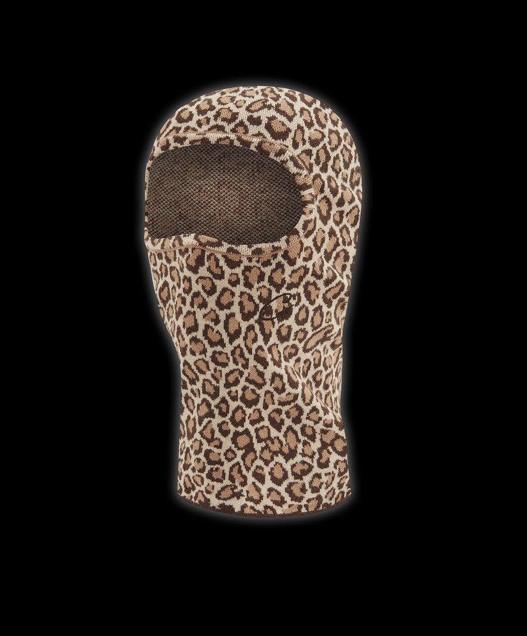 CORTEIZ LEOPARD JACQUARD KNIT BALACLAVA [BROWN]