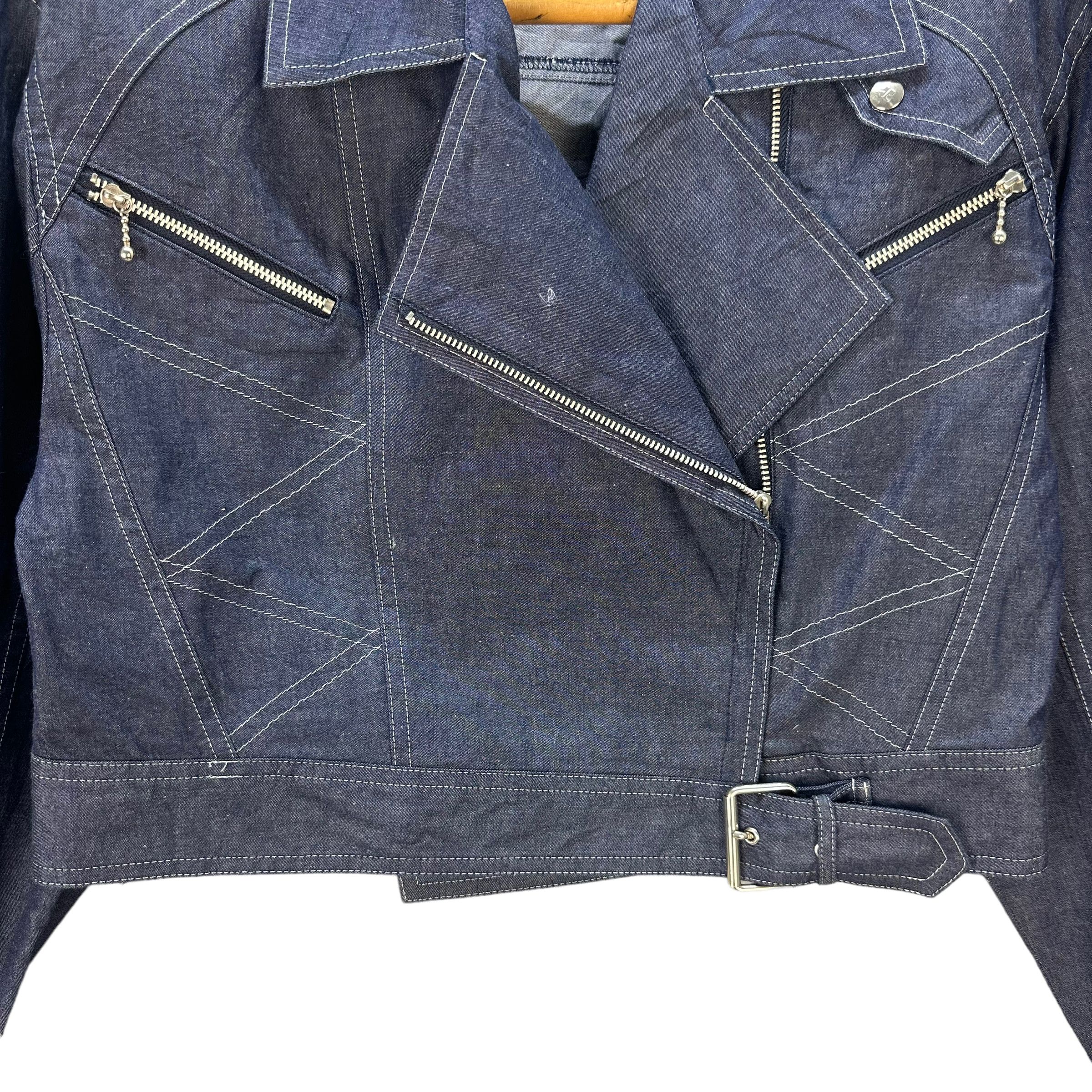 Courreges COURREGES PARIS DOUBLE COLLAR CROPPED DENIM JACKET #7944-191 Size S / US 4 / IT 40 - 3 Thumbnail