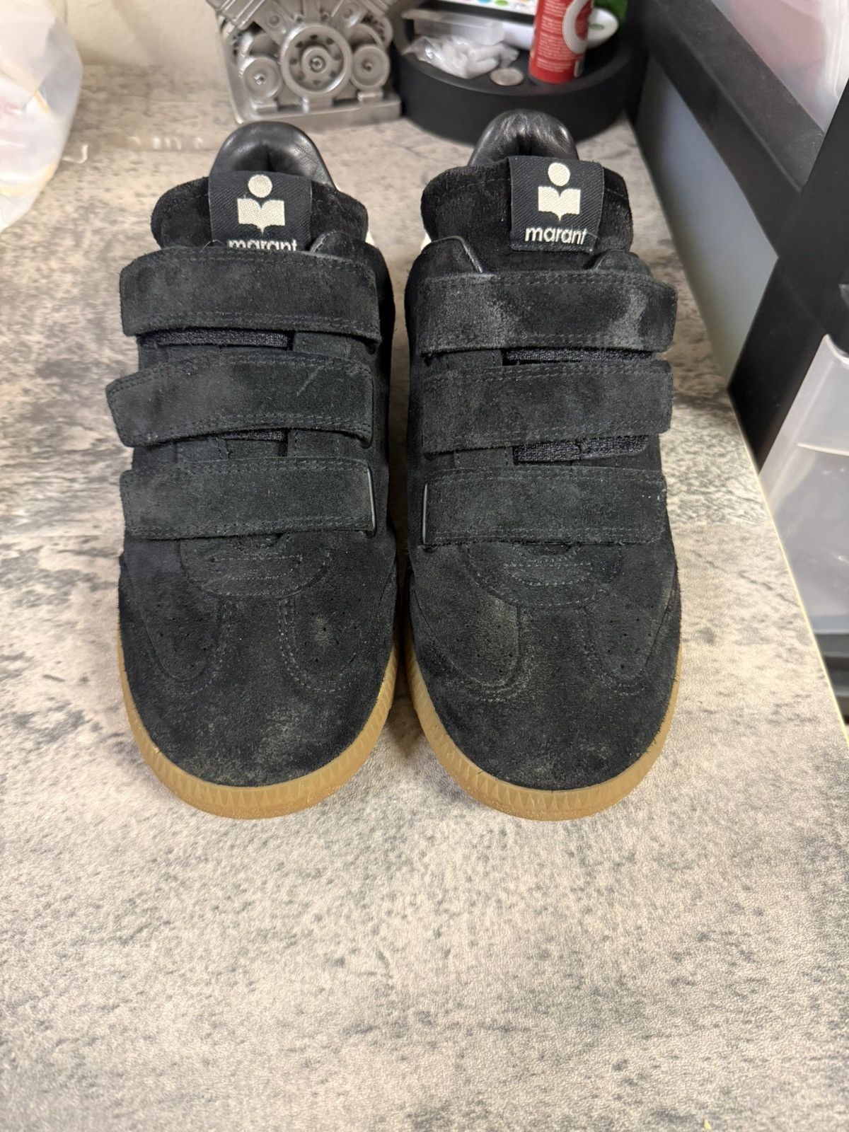 Isabel Marant Isabel Marant Black Suede Velcro Strap Wedge Sneakers Size US 6 / IT 36 - 2 Thumbnail