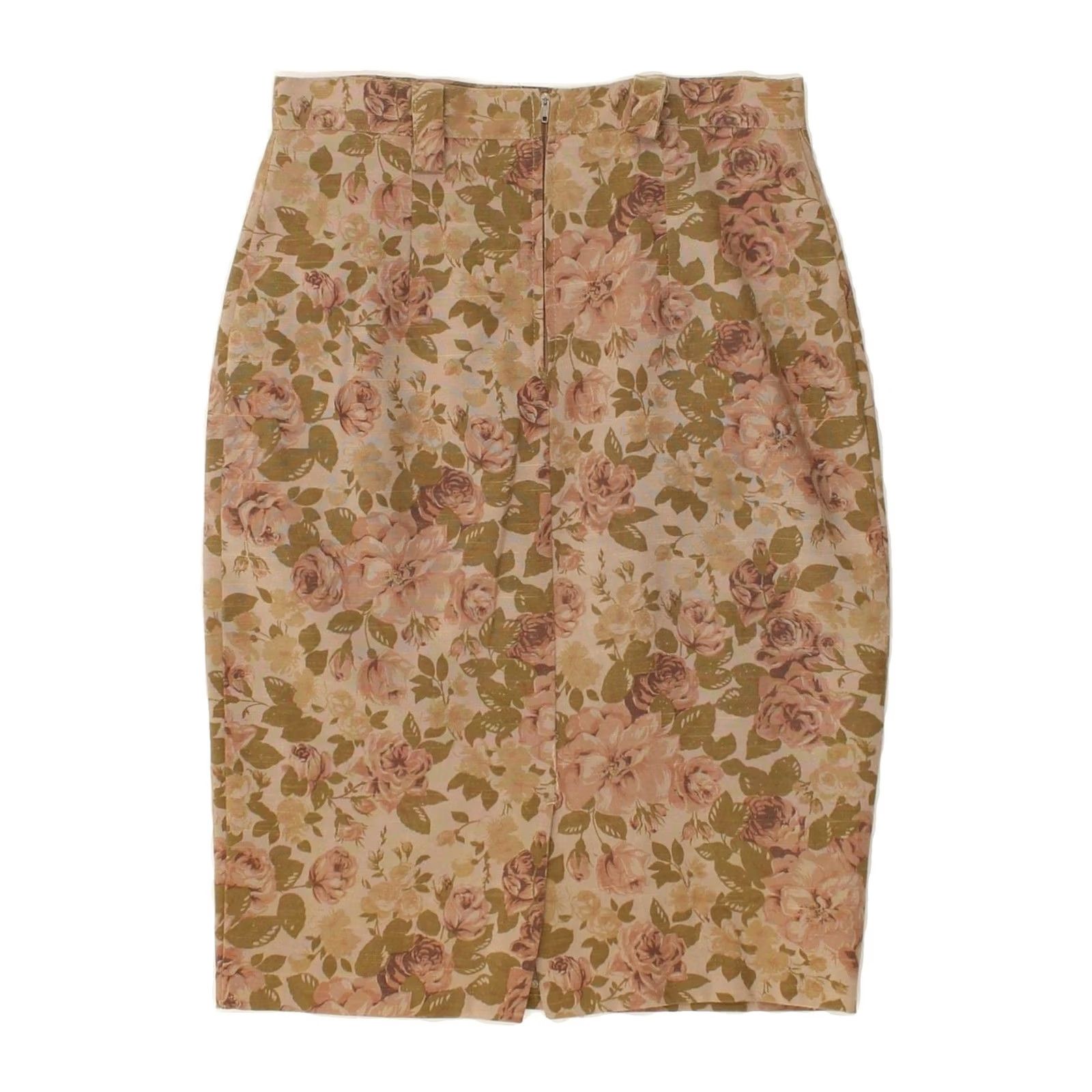 Vintage VINTAGE Womens Pencil Skirt Brown Floral Small W26 Size 26" / US 2 / IT 38 - 2 Thumbnail