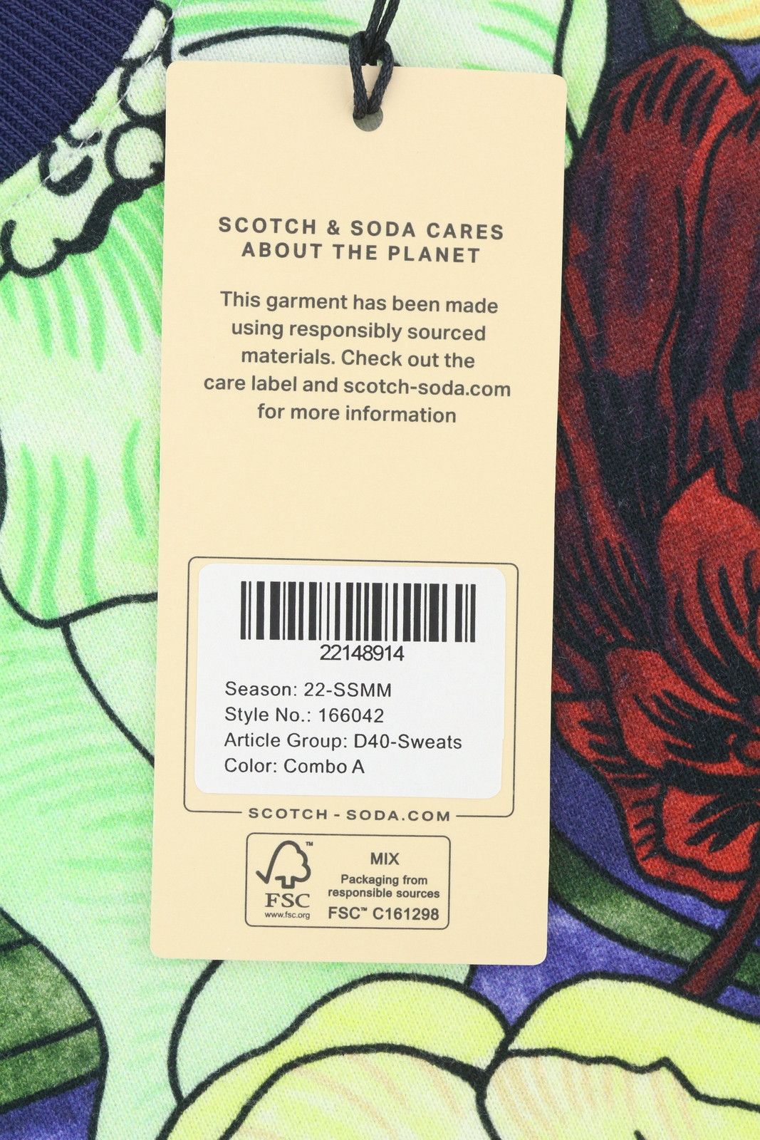 Scotch & Soda 2XL Colourful Floral Crew Thick T-Shirt 89105 Size US XXL / EU 58 / 5 - 7 Thumbnail