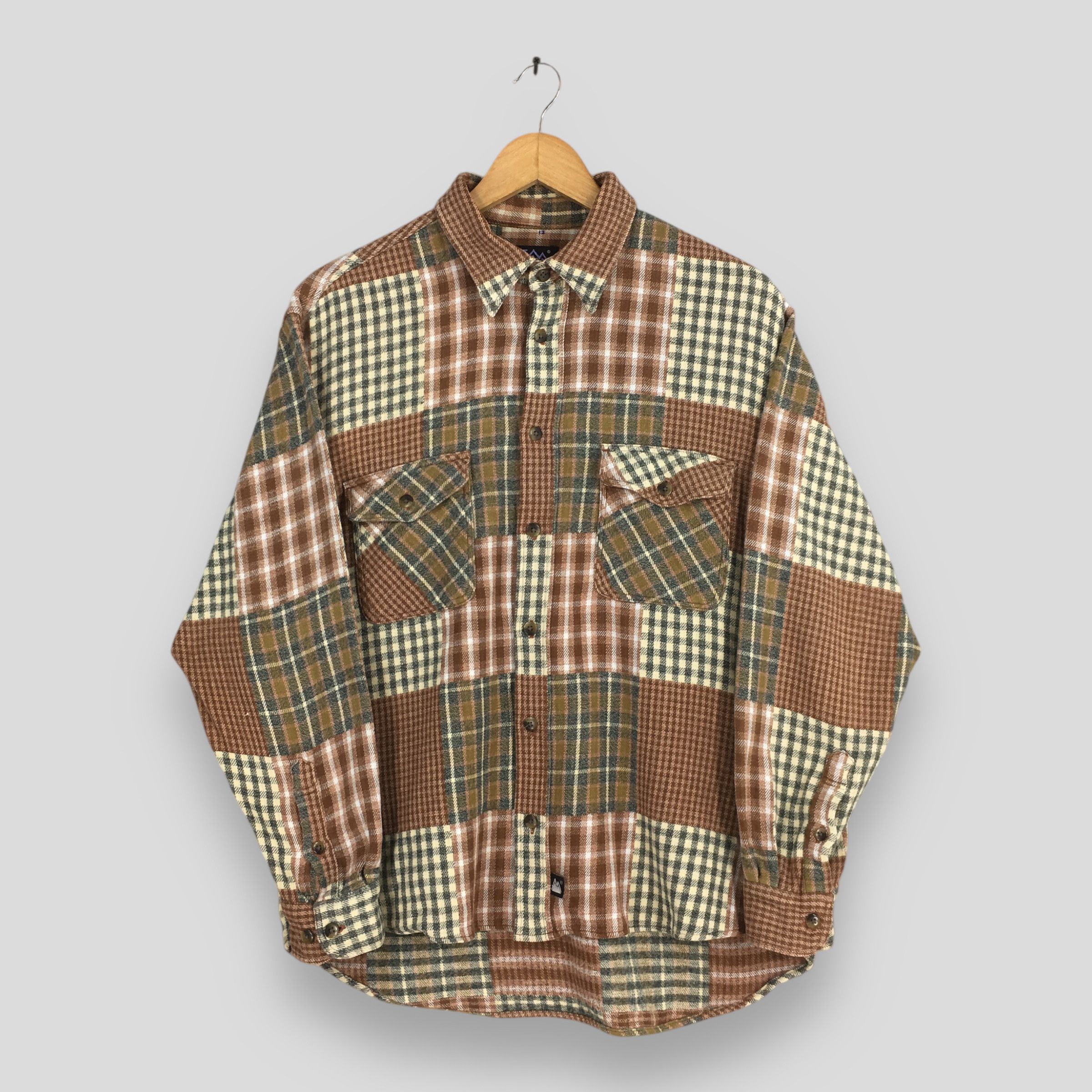 Vintage Vintage 90s Patchwork Tartan Flannel Shirt Large Size US L / EU 52-54 / 3 - 1 Thumbnail