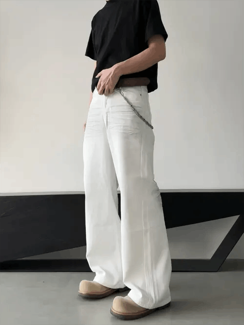 VIBE White Loose Wide Straight Leg Jeans Size US 32 / EU 48 - 6 Thumbnail