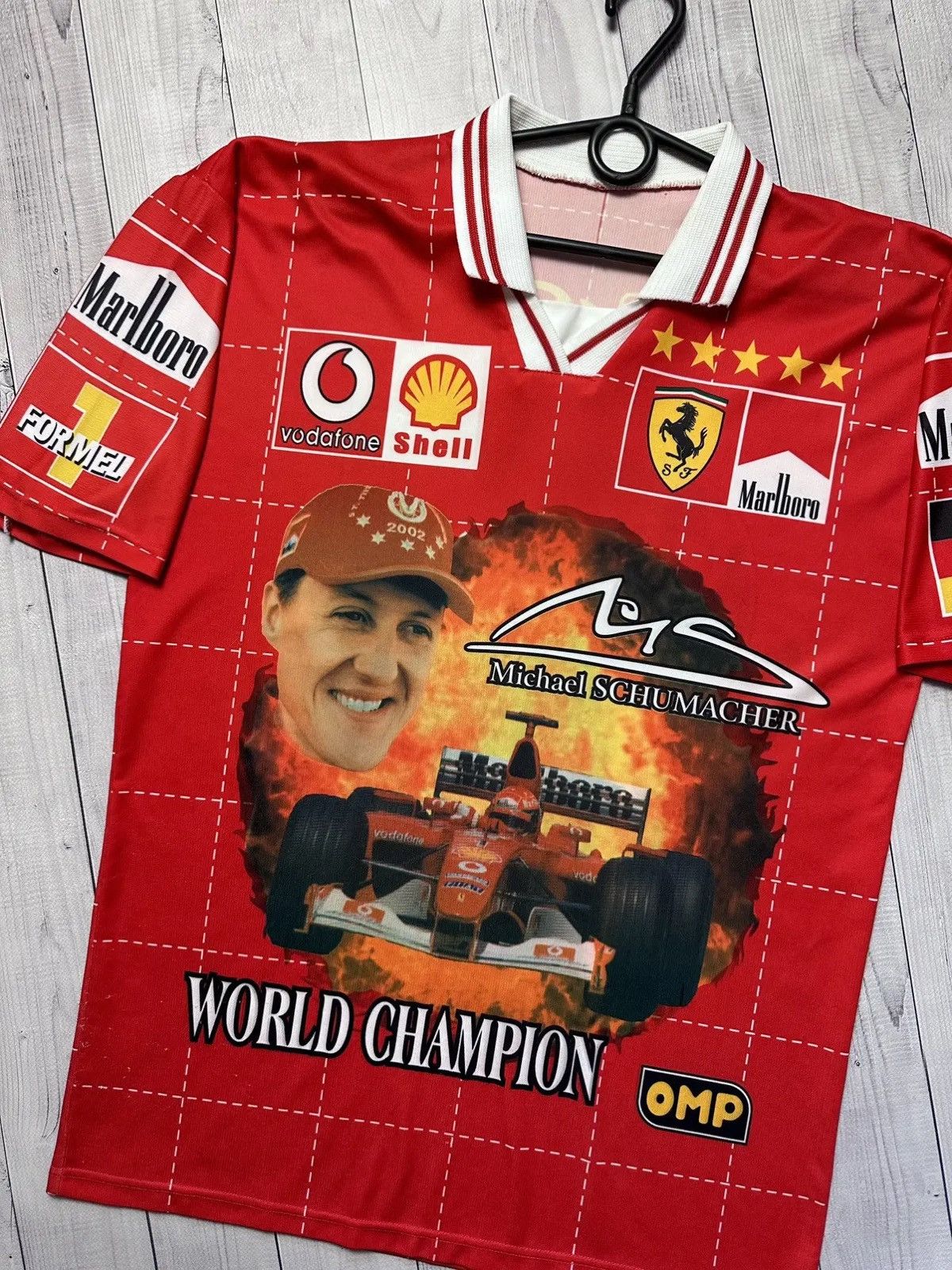 Ferrari Vintage Ferrari Schumacher polo logo big print jersey size M Size US M / EU 48-50 / 2 - 2 Thumbnail