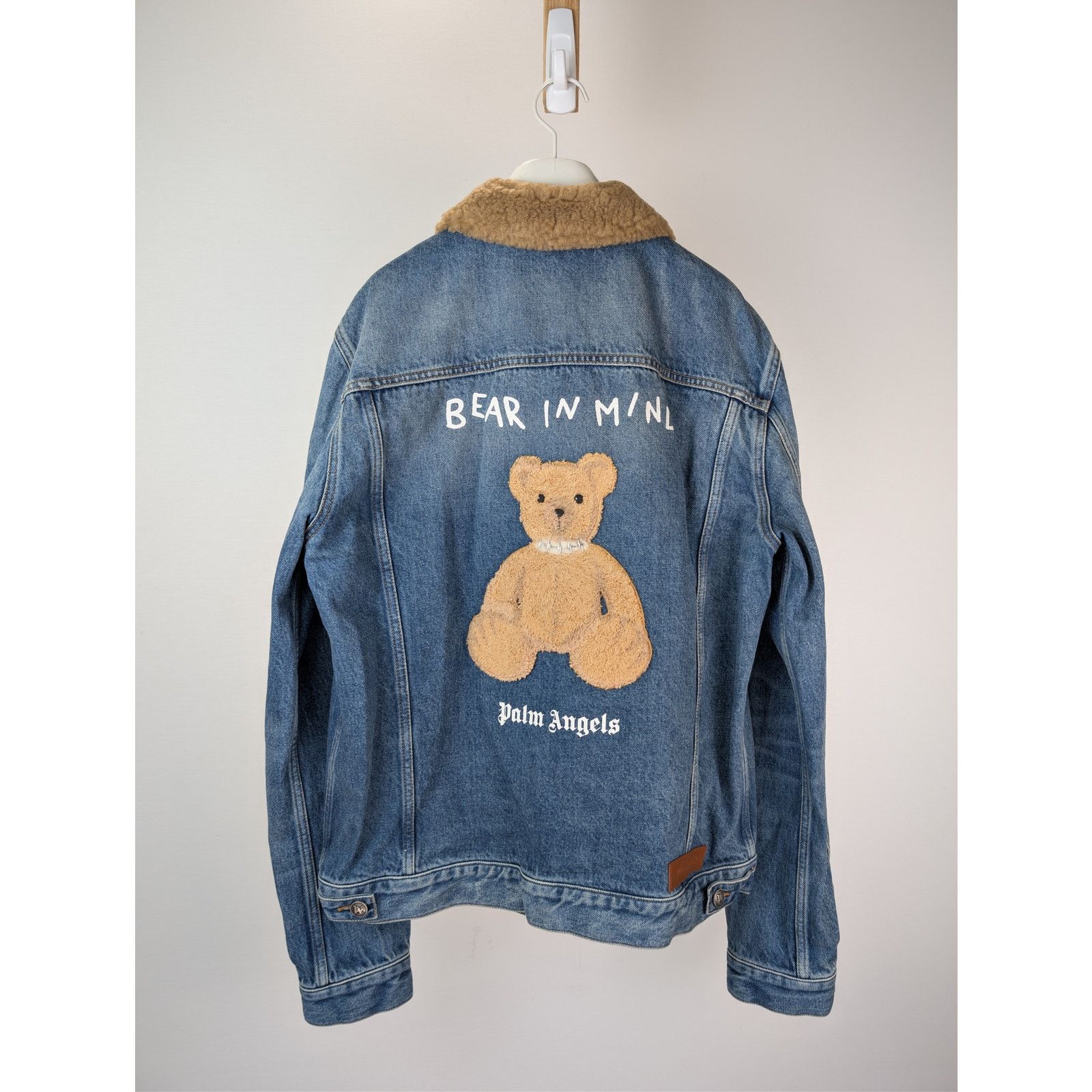 Palm Angels o1rshd1 Bear in Mind Denim Jacket in Blue / Brown Size US XXL / EU 58 / 5 - 1 Thumbnail