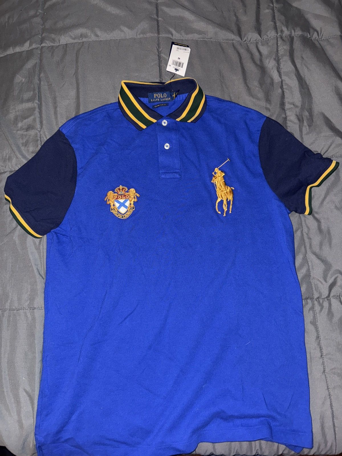 Polo Ralph Lauren Polo Ralph Lauren Big Pony Crest Polo – Blue/Yellow – Size M Size US M / EU 48-50 / 2 - 1 Thumbnail