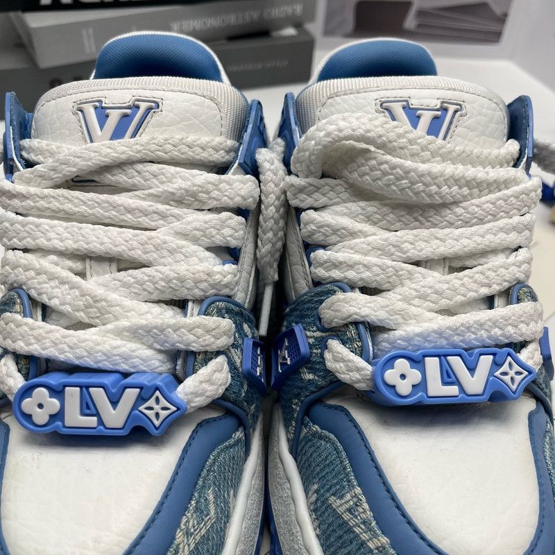Louis Vuitton Louis Vuitton Trainer Maxi Denim Low-Top Sneakers Size US 8 / IT 38 - 4 Thumbnail