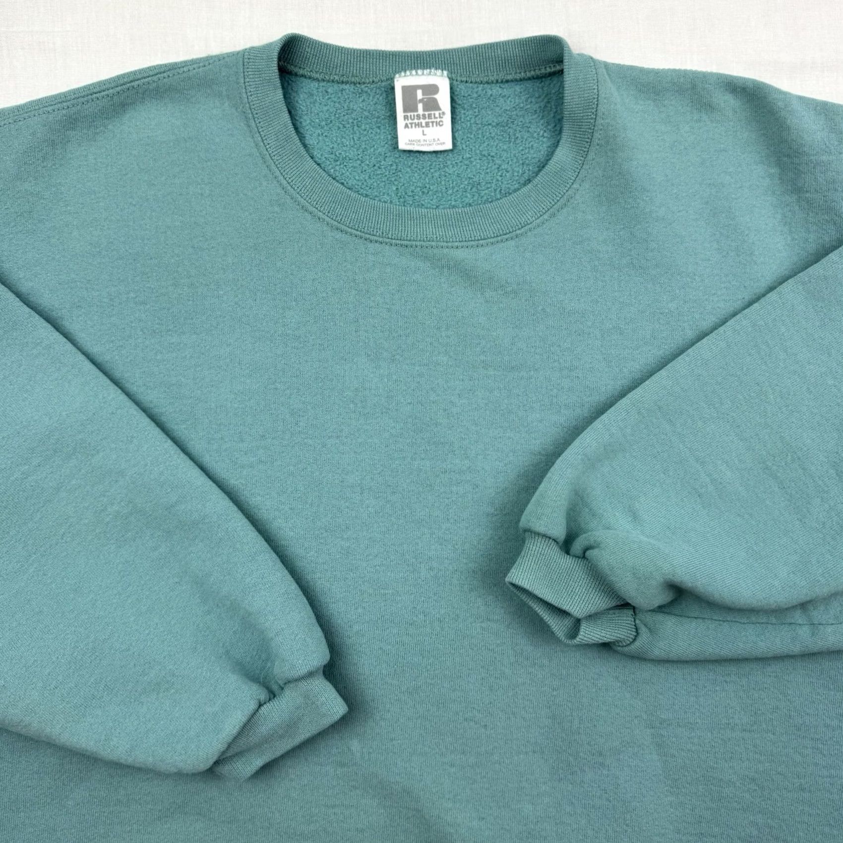 Russell Athletic VINTAGE Russell Athletic Sweatshirt Womens Large Teal Crewneck Made In USA 90s Size L / US 10 / IT 46 - 2 Thumbnail