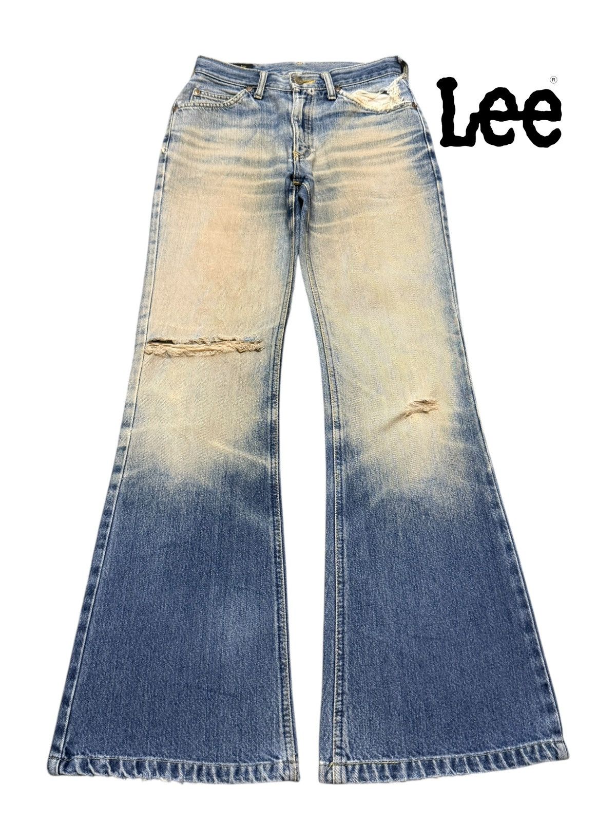 Lee Vintage 90s Lee Rider Mud Wash Faded Whiskers Wide Leg Flare Size 26" / US 2 / IT 38 - 1 Thumbnail