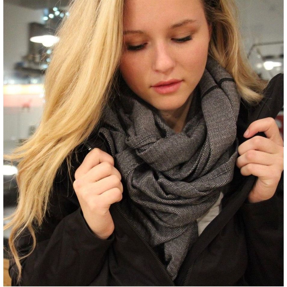 Lululemon Lululemon Vinyasa Convertible Scarf Rulu OS Gray Herringbone Size ONE SIZE - 1 Thumbnail