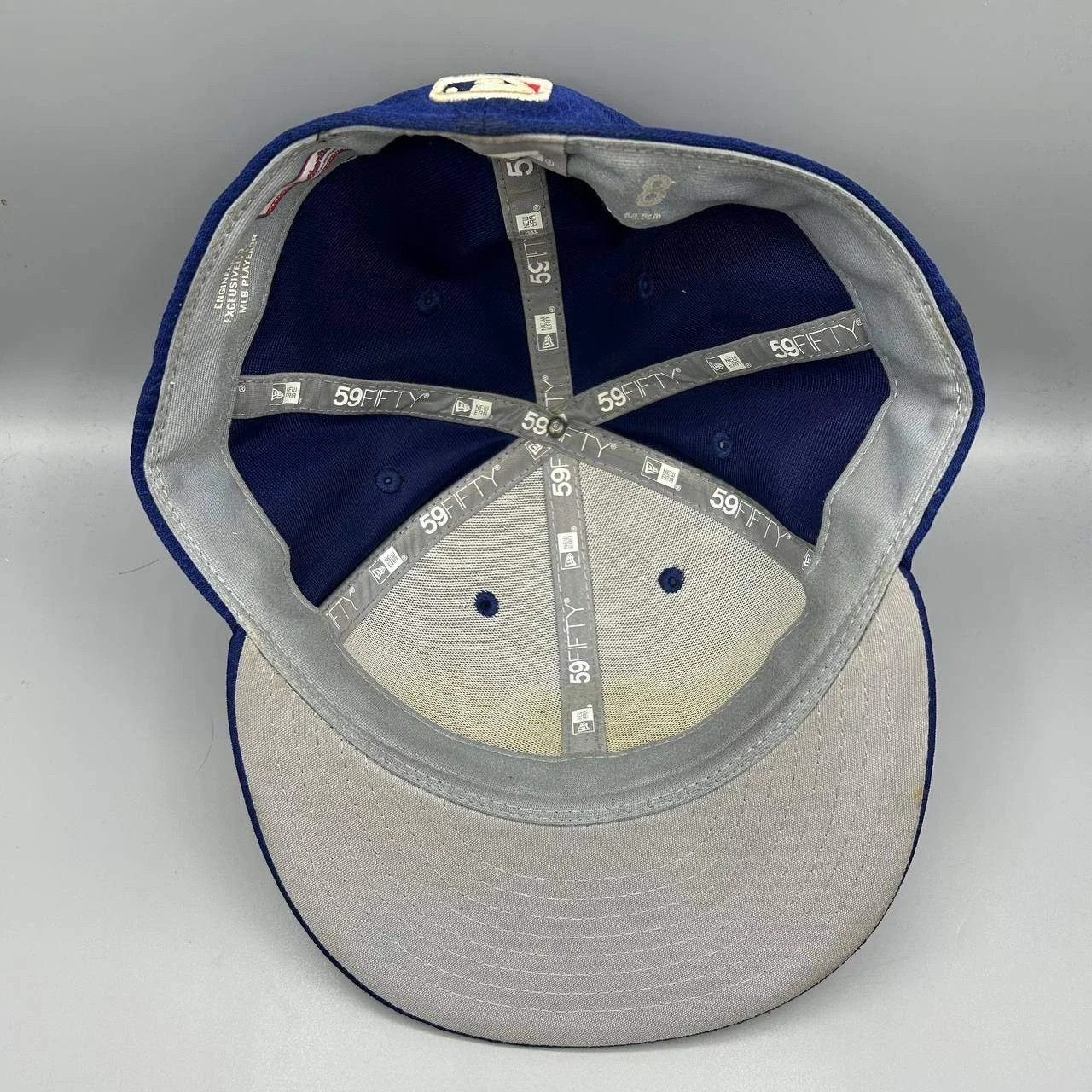New Era Los Angeles LA Dodgers Hat Men 8 Blue Gray Fitted Cap Size ONE SIZE - 2 Thumbnail