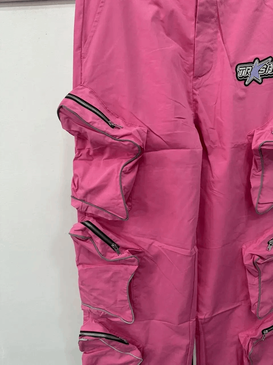 Designer Reflective pants with stars and pockets hip-hop Harajuku Size US 31 - 4 Thumbnail