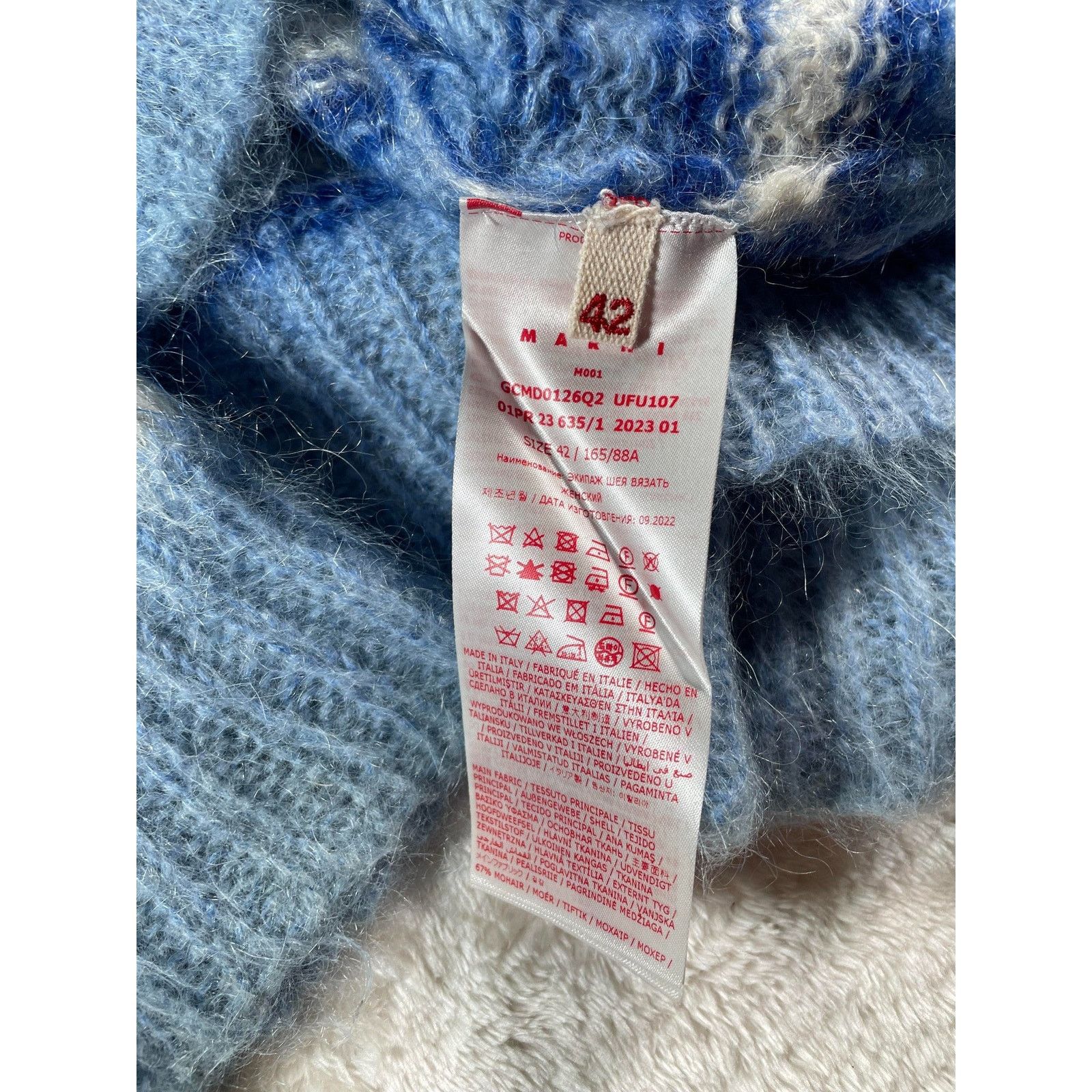 Marni Marni Navy & Baby Blue Mohair Sweater Size XS / US 0-2 / IT 36-38 - 3 Thumbnail