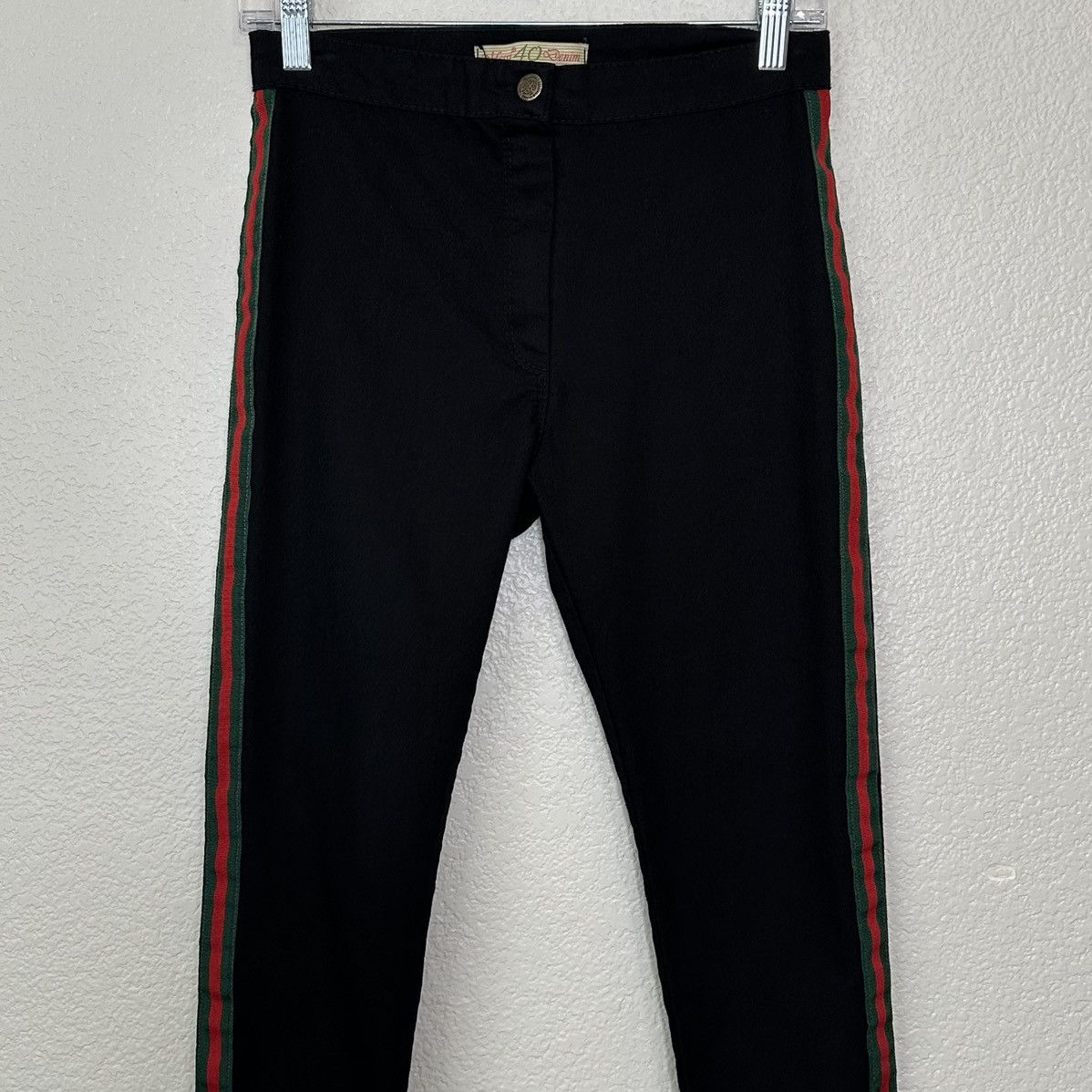 Other Messi Denim Black Side Striped Stretch Skinny Pants, Sz 4 Size 27" / US 4 / IT 40 - 3 Thumbnail