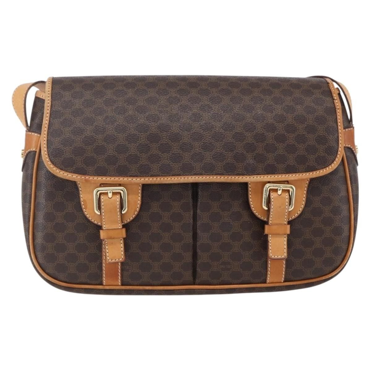 Celine Celine Vintage Macadam Shoulder Bag Canvas and Leather Size ONE SIZE - 1 Thumbnail
