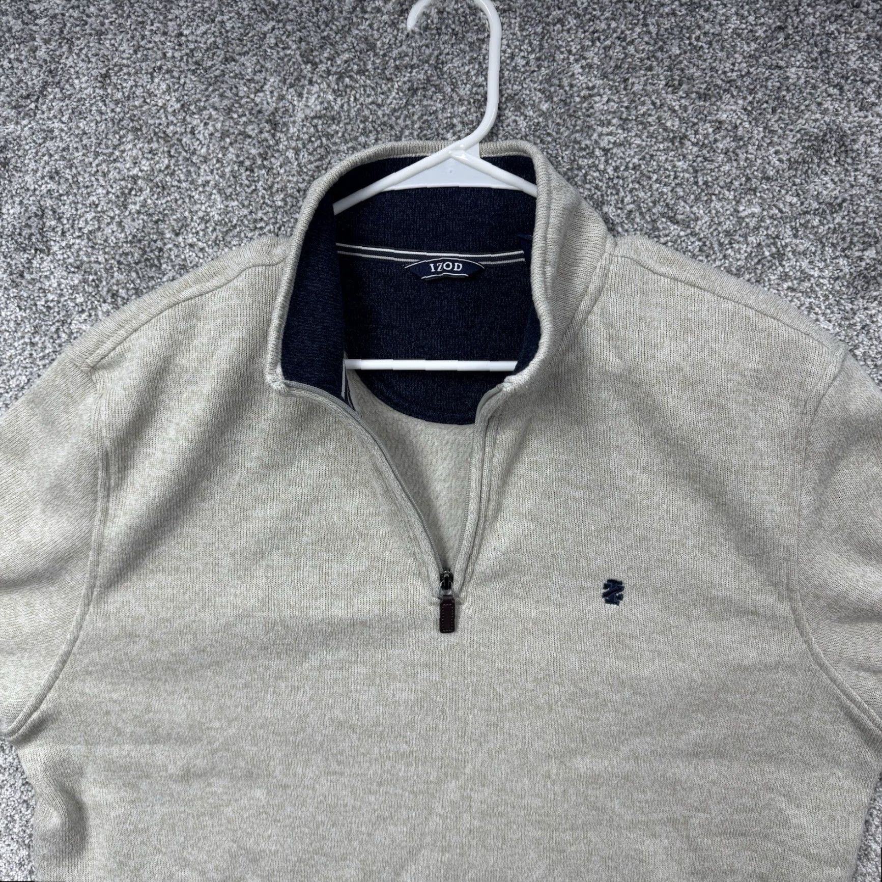 Izod IZOD 1/4 Zip Pullover Sweater XL Classic Preppy Dad Grandpa Golf Light Academia Men Knit Fleece Gray Size US XL / EU 56 / 4 - 5 Thumbnail
