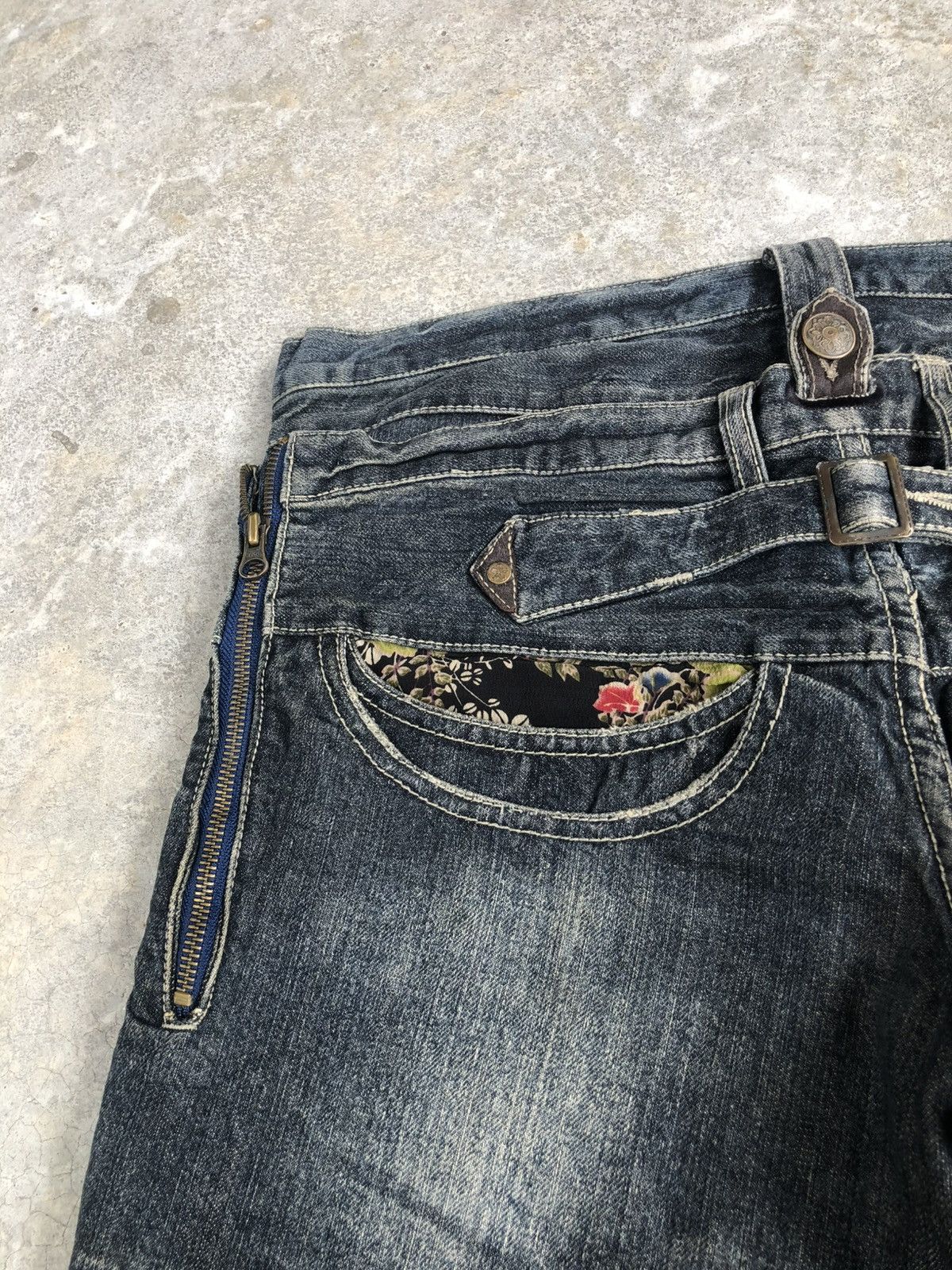 Japanese Brand Japanese Denim Lab Double Waist Distressed Denim Slim Size US 34 / EU 50 - 18 Thumbnail