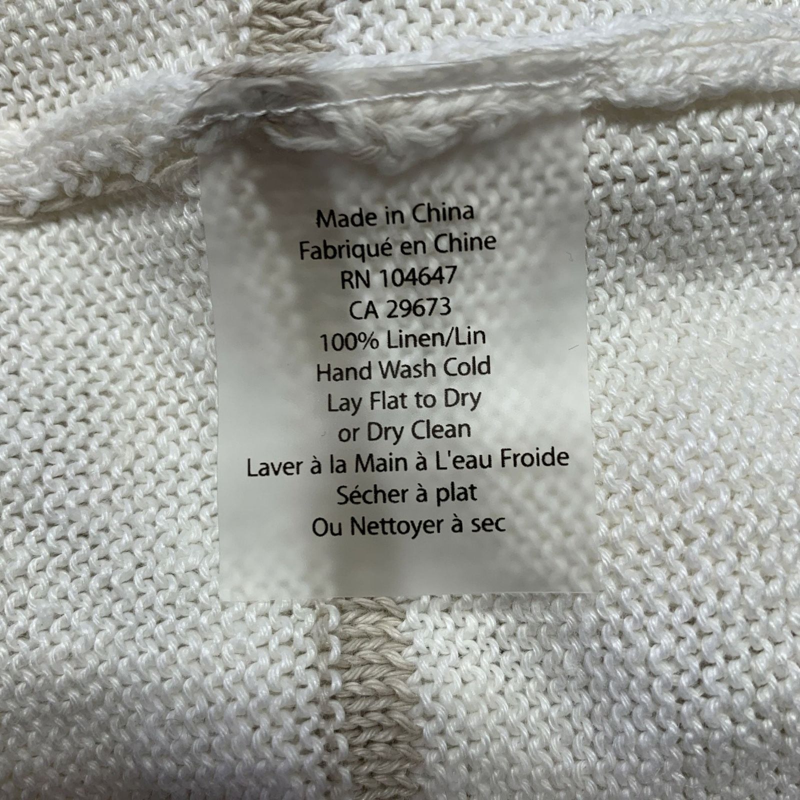 KINROSS KINROSS Size M Cream Tan Linen Stripe Pull On Sweater Size M / US 6-8 / IT 42-44 - 5 Thumbnail