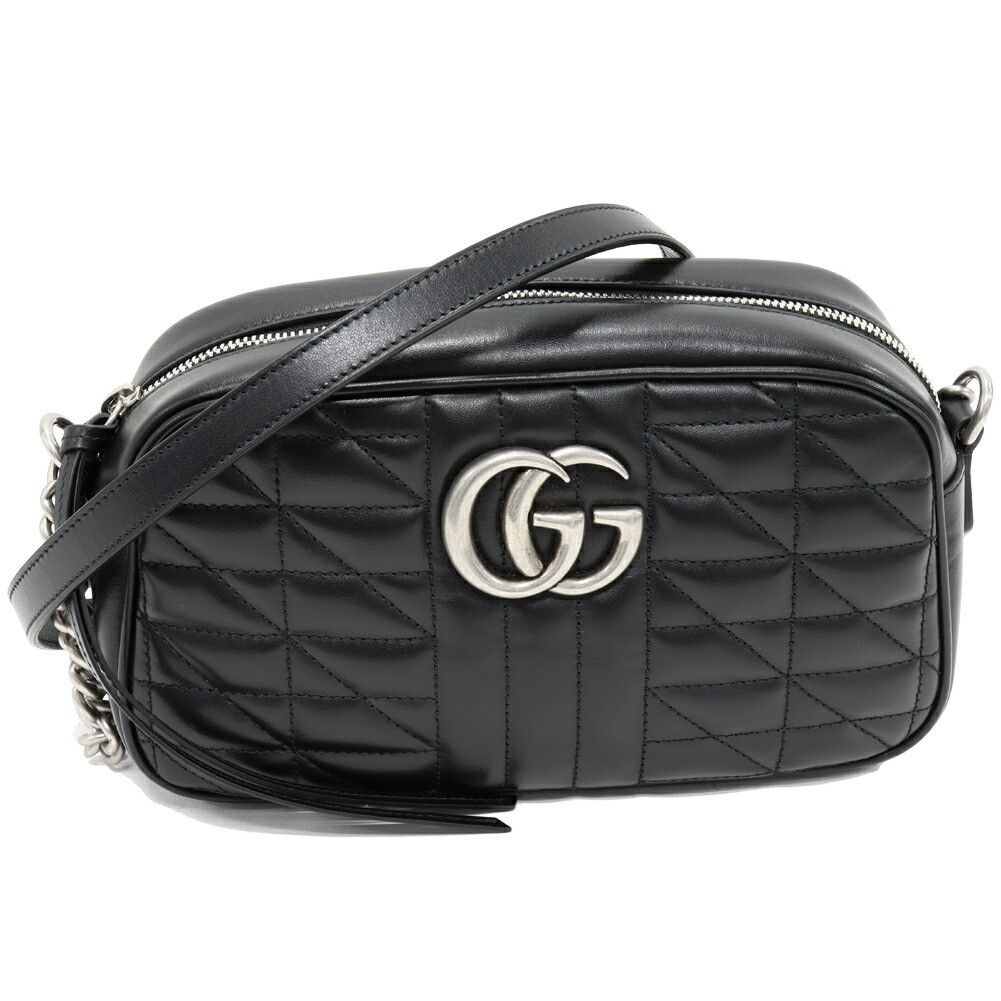 Gucci Gucci Gucci GG Marmont Calf Chain Shoulder Bag Leather Shoulder Bag 447632 UM8BN 1000 DUTY FREE for USA Size ONE SIZE - 1 Thumbnail