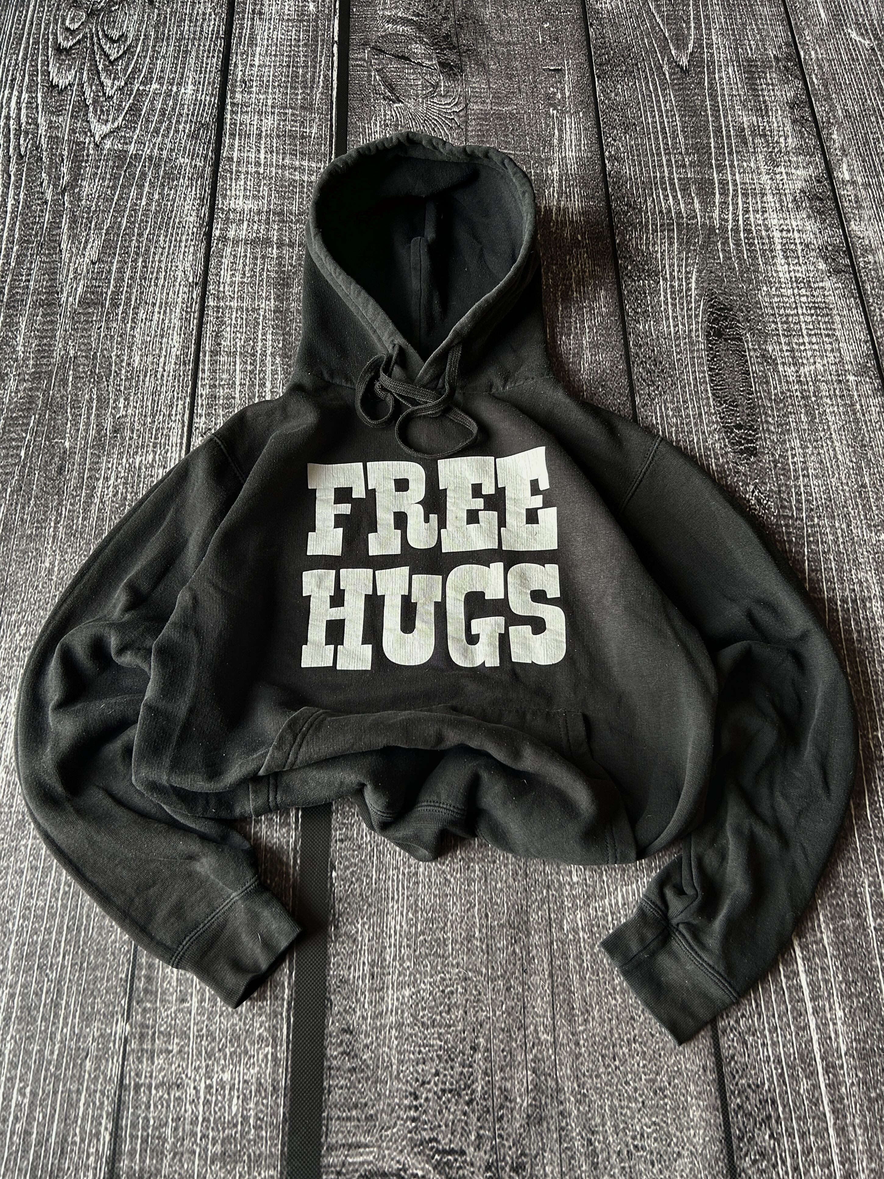 Japanese Brand Y2K Free Hugs Graphic Hoodie Grunge Streetwear Core Size US M / EU 48-50 / 2 - 1 Thumbnail