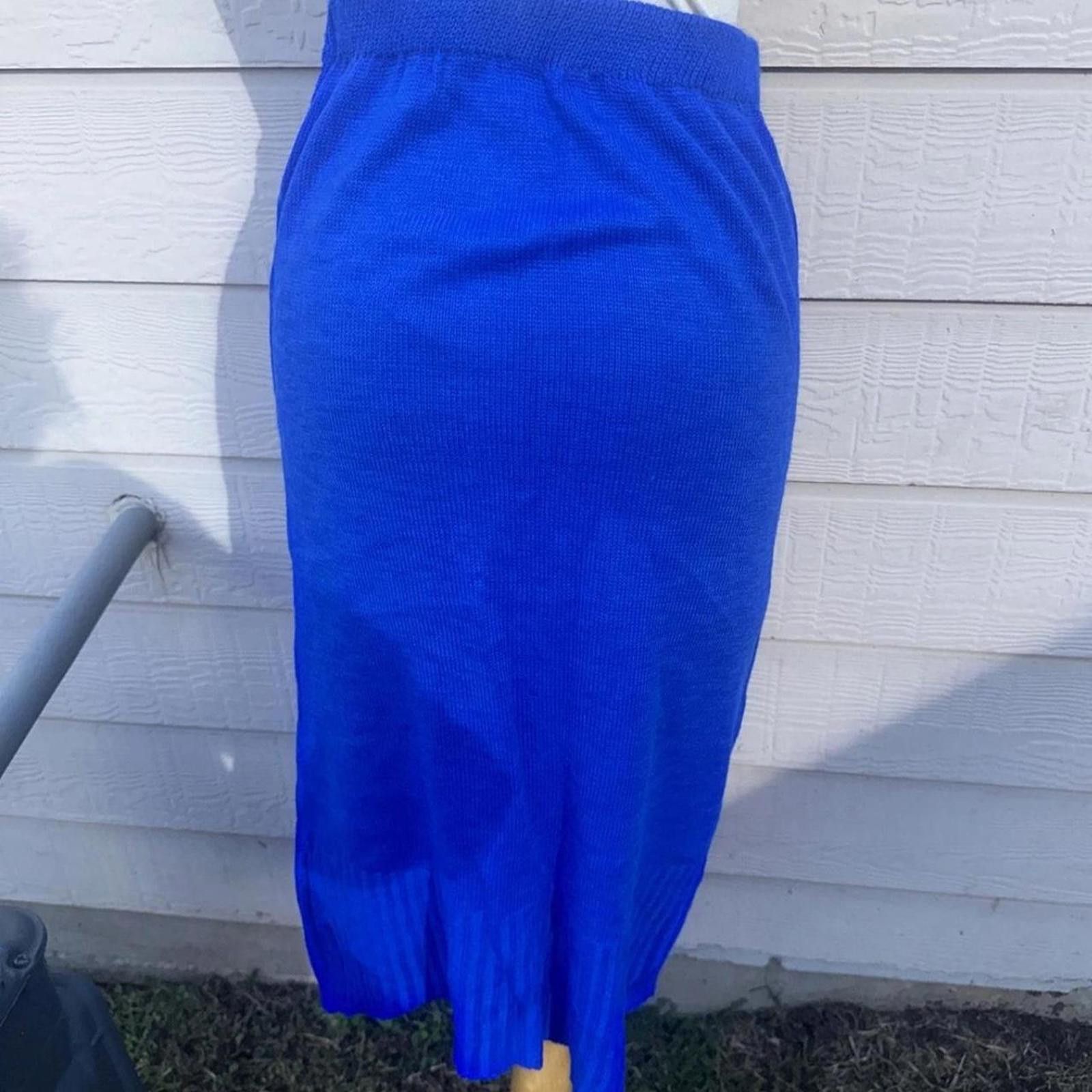 Other Vintage Colbalt blue acrylic blend knit sweater skirt sz. S Size 28" / US 6 / IT 42 - 2 Thumbnail