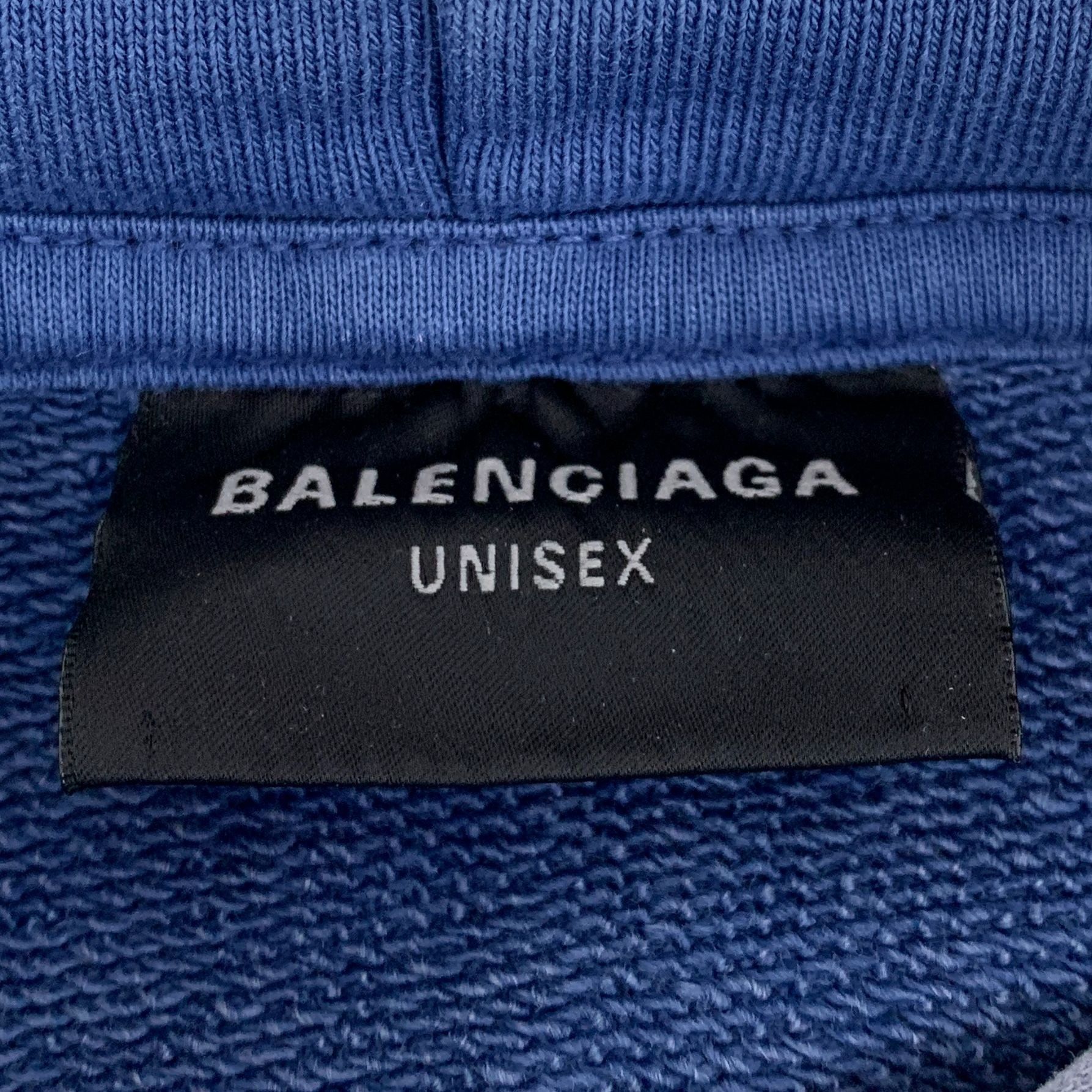 Balenciaga Balenciaga Haze Blue Phantom Overlapping Logo Unisex Hoodie Size US M / EU 48-50 / 2 - 2 Thumbnail