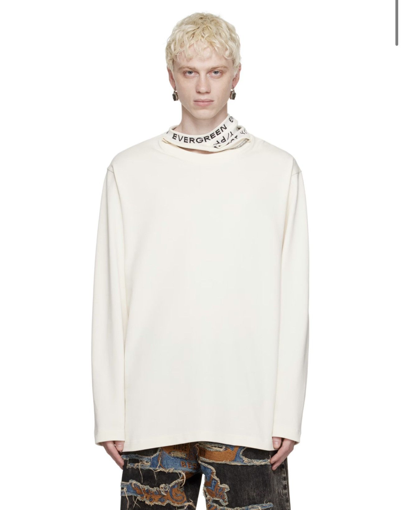 Y/Project Y/PROJECT Off-White Triple Collar Long Sleeve T-Shirt