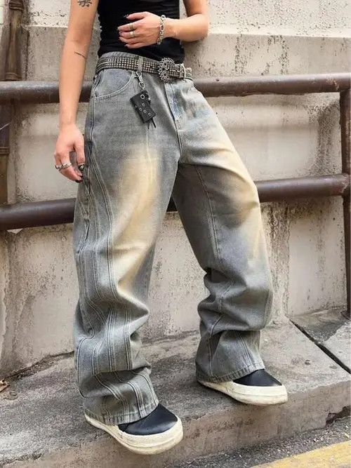 Jean × Vintage Washed Y2k Denim Jeans Skate fit Baggy Size US 30 / EU 46 - 2 Thumbnail