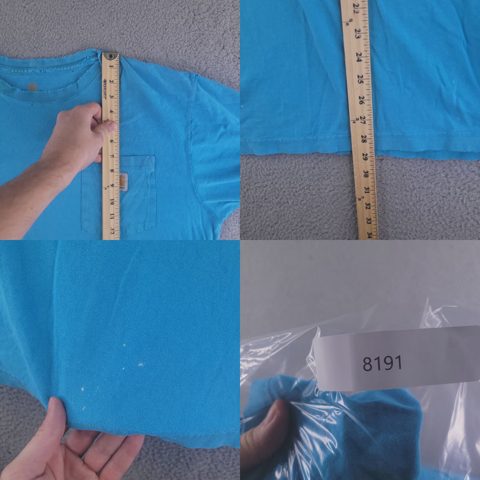 Carhartt Carhartt Shirt Mens L Blue Relaxed Fit Distressed Grunge Workwear Button-Up Short Sleeve Size US L / EU 52-54 / 3 - 8 Thumbnail