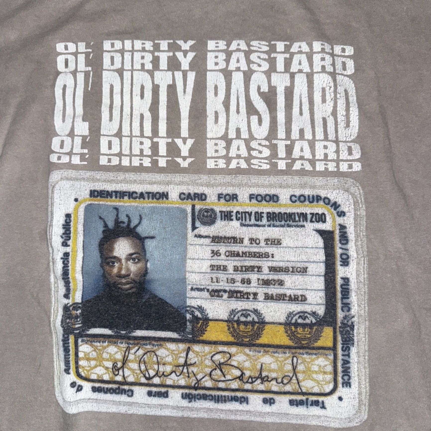 Vintage Wu Tang Clan ODB T-Shirt Tan Large 22x29 Mens L Brown Regular T-Shirt Pre-owned Good Size US L / EU 52-54 / 3 - 2 Thumbnail