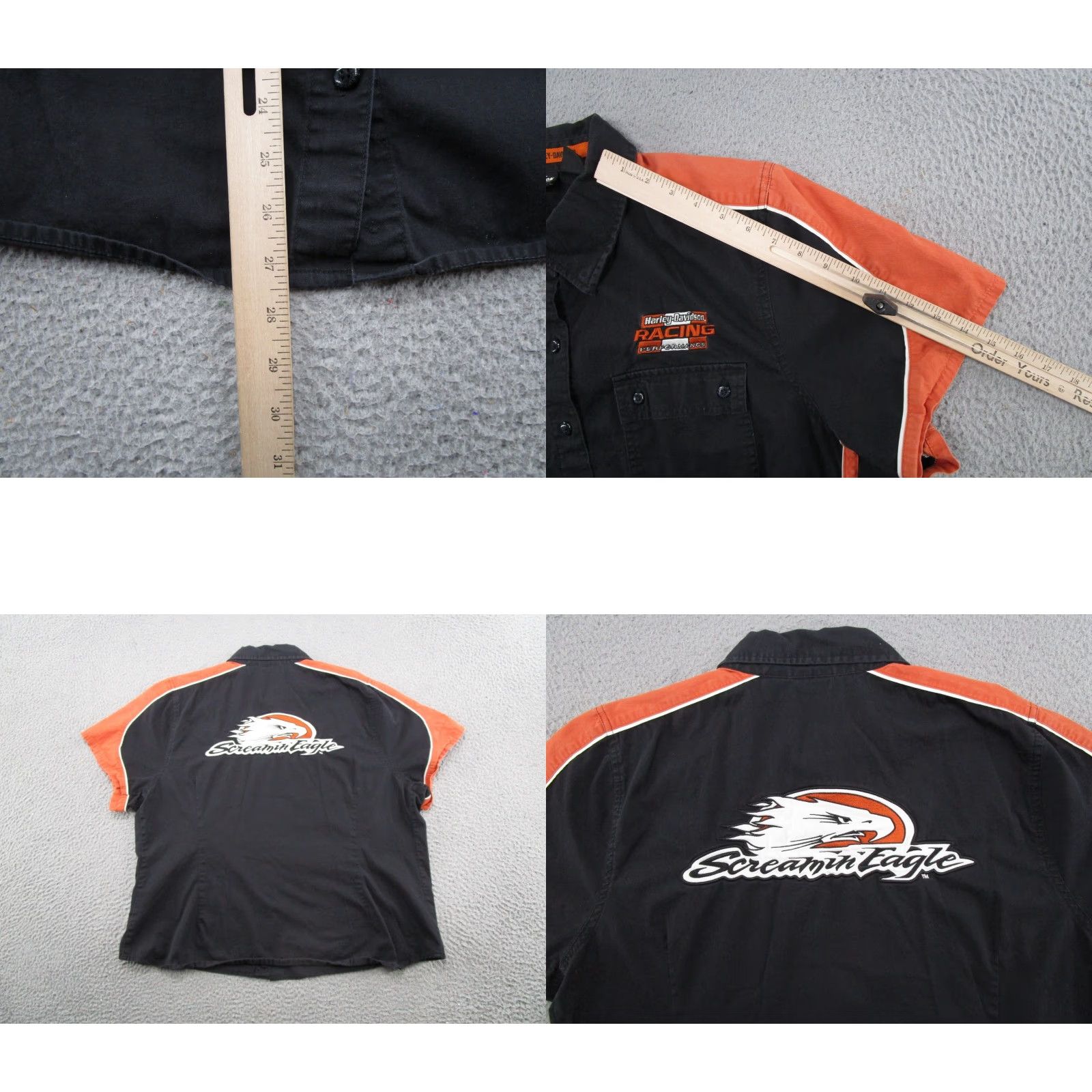 Harley Davidson Harley-Davidson Shirt Womens 2X Black Short Sleeve Cotton Vintage No Size XXL / US 16-18 / IT 52-54 - 8 Thumbnail