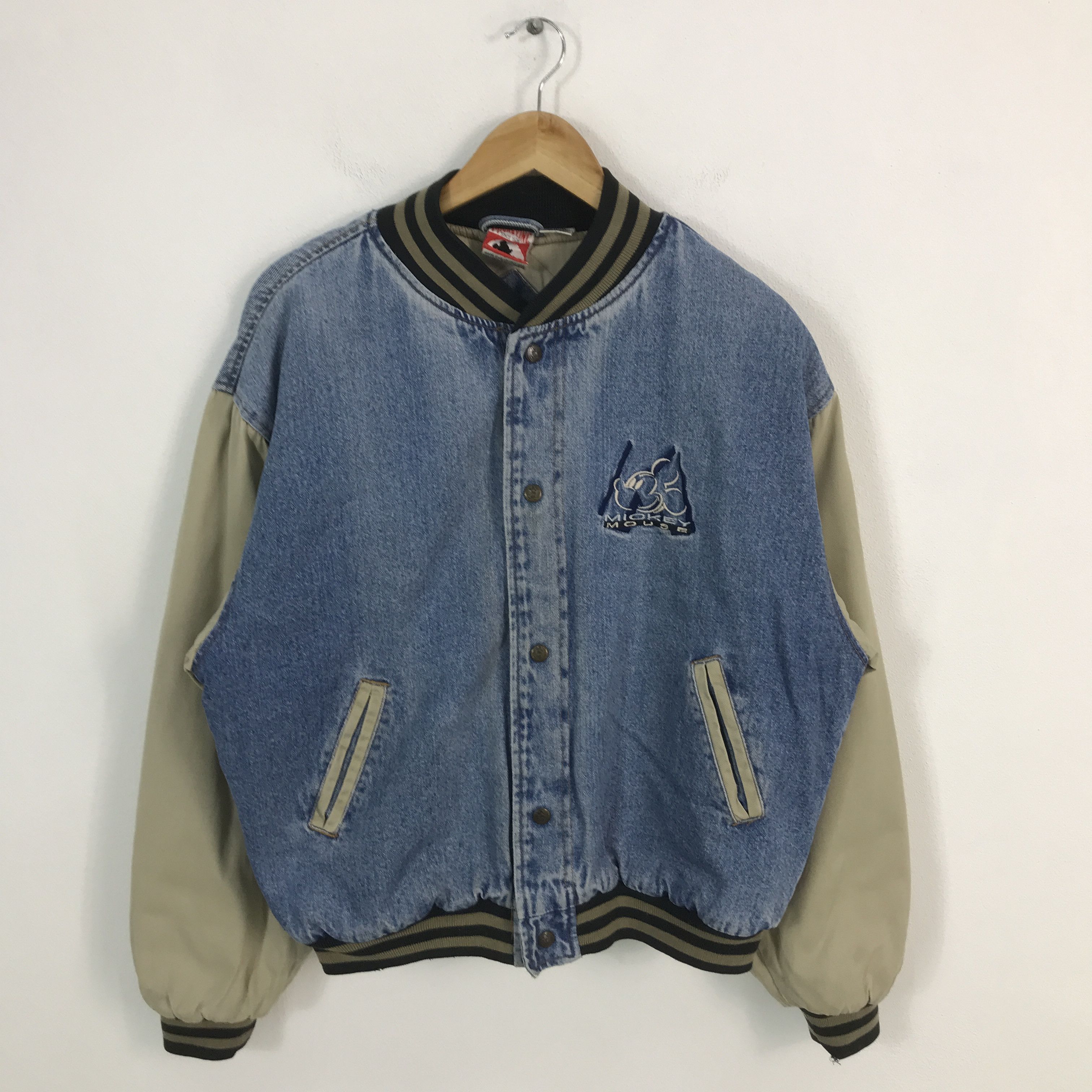 Japanese Brand × Mickey Mouse Mickey Mouse Varsity cotton jacket snap button Size US L / EU 52-54 / 3 - 1 Thumbnail