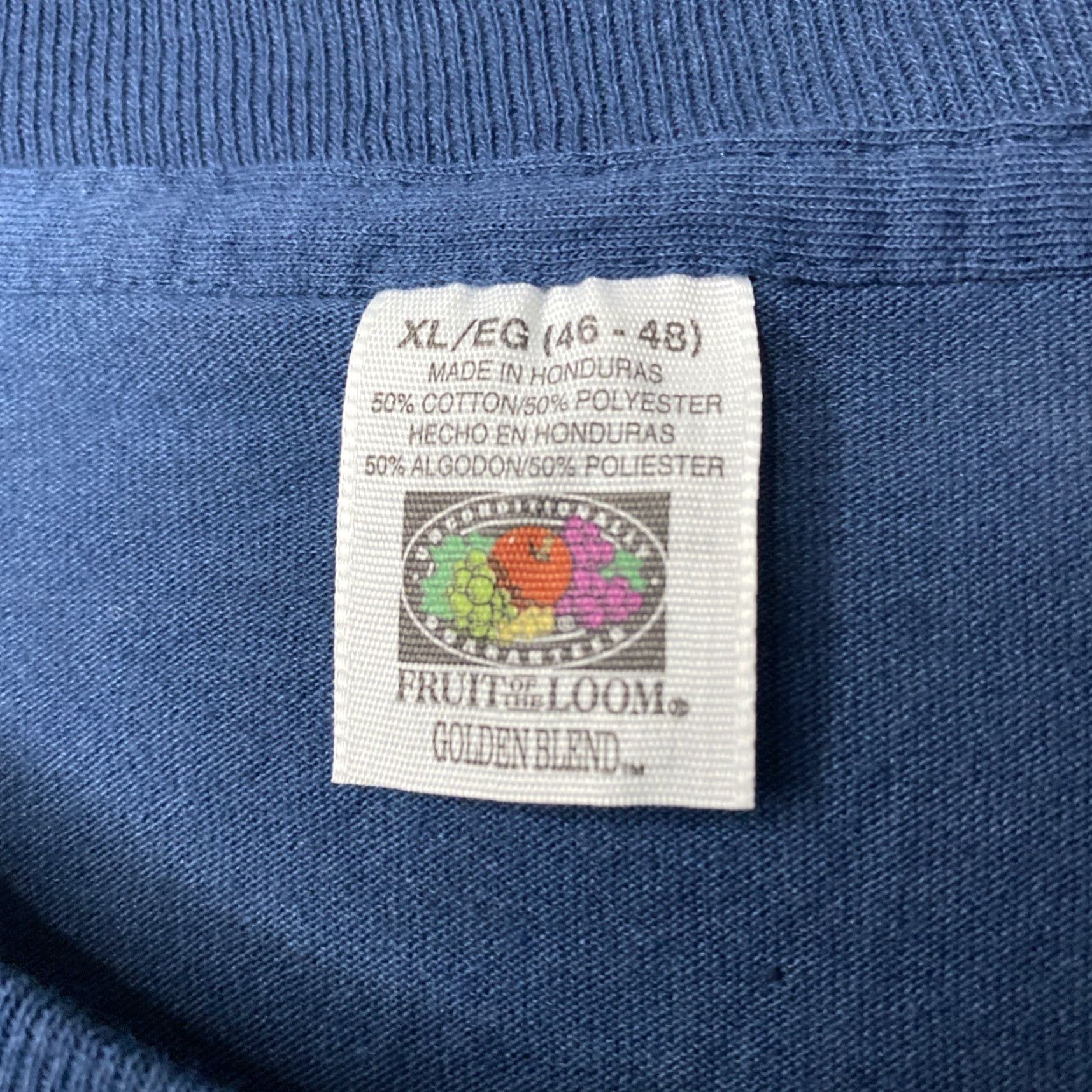 Fruit Of The Loom VINTAGE Fruit of the Loom T-Shirt Navy Blue XL Pocket 90s Men Size US XL / EU 56 / 4 - 2 Thumbnail