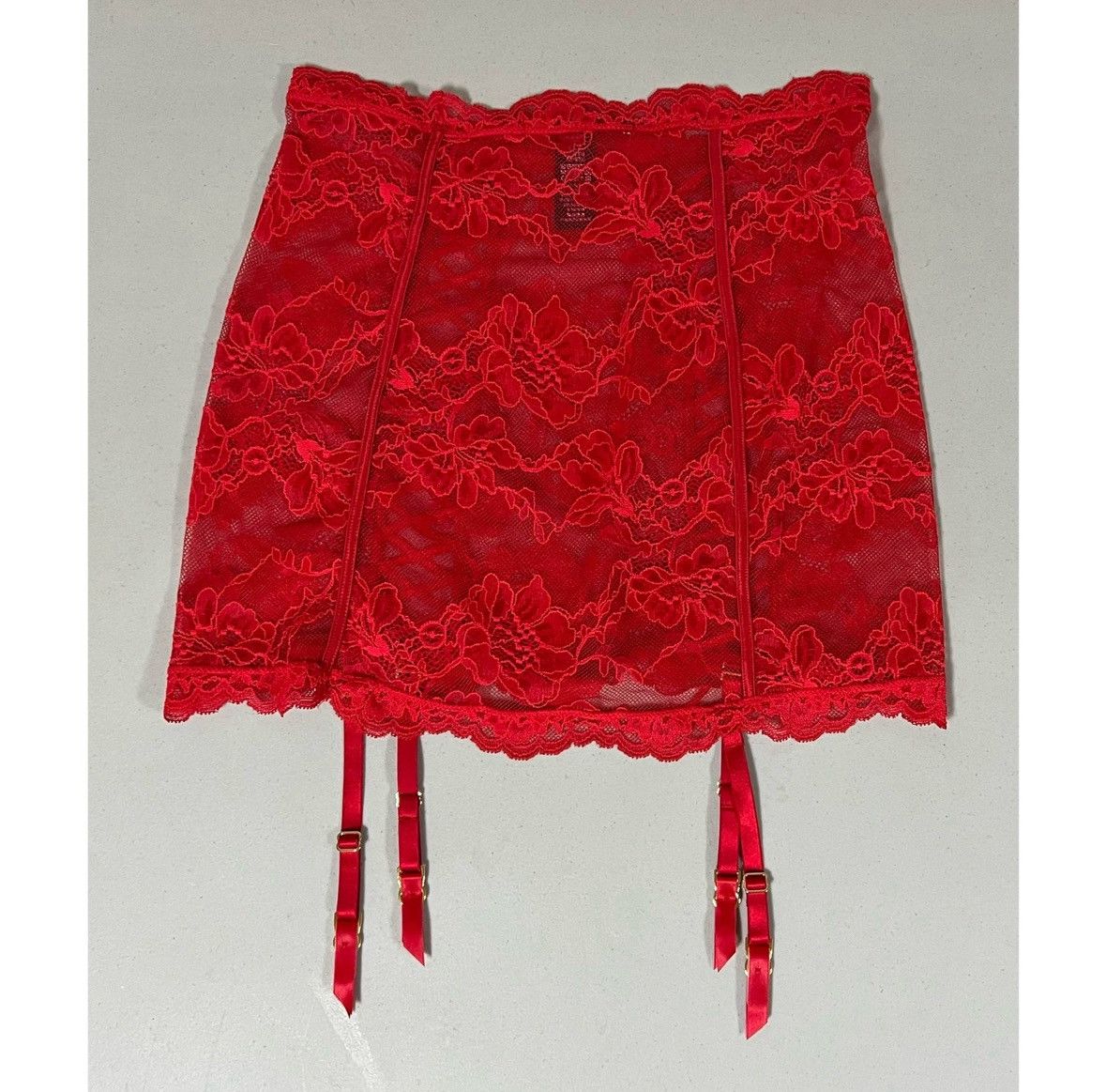 Victoria's Secret Victoria’s Secret Red Floral Lace Garter Belt Skirt Size S ♥️ Size 27" / US 4 / IT 40 - 4 Thumbnail