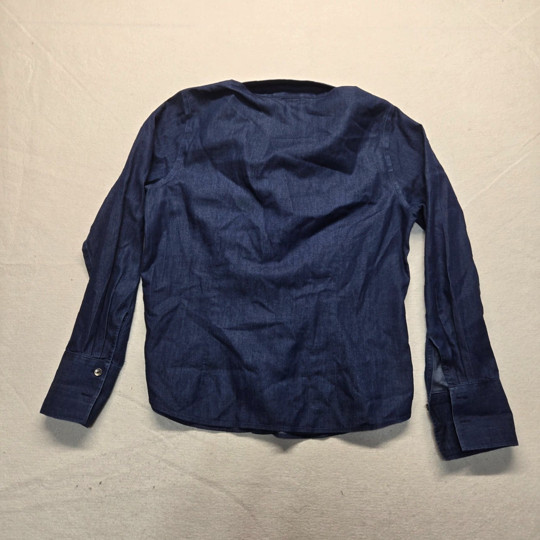 Orvis VINTAGE Orvis Solid Blue Long Sleeve Button-Up Shirt Adult Women's Size M Size M / US 6-8 / IT 42-44 - 6 Thumbnail