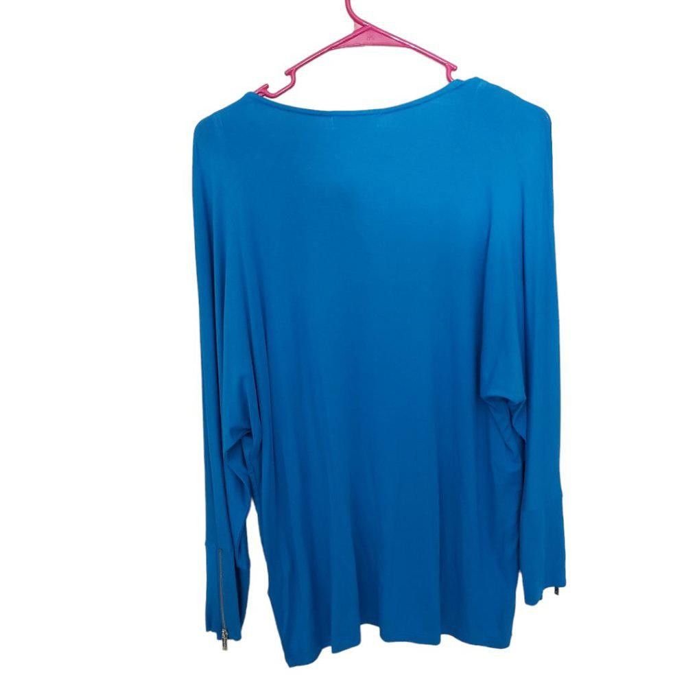 Calvin Klein CT215 NWT Ladies Calvin Klein Turquoise Long Sleeve Blouse M Size M / US 6-8 / IT 42-44 - 6 Thumbnail