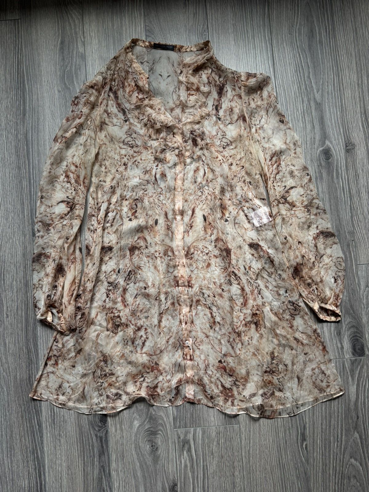 Alexander McQueen floral print silk dress 40